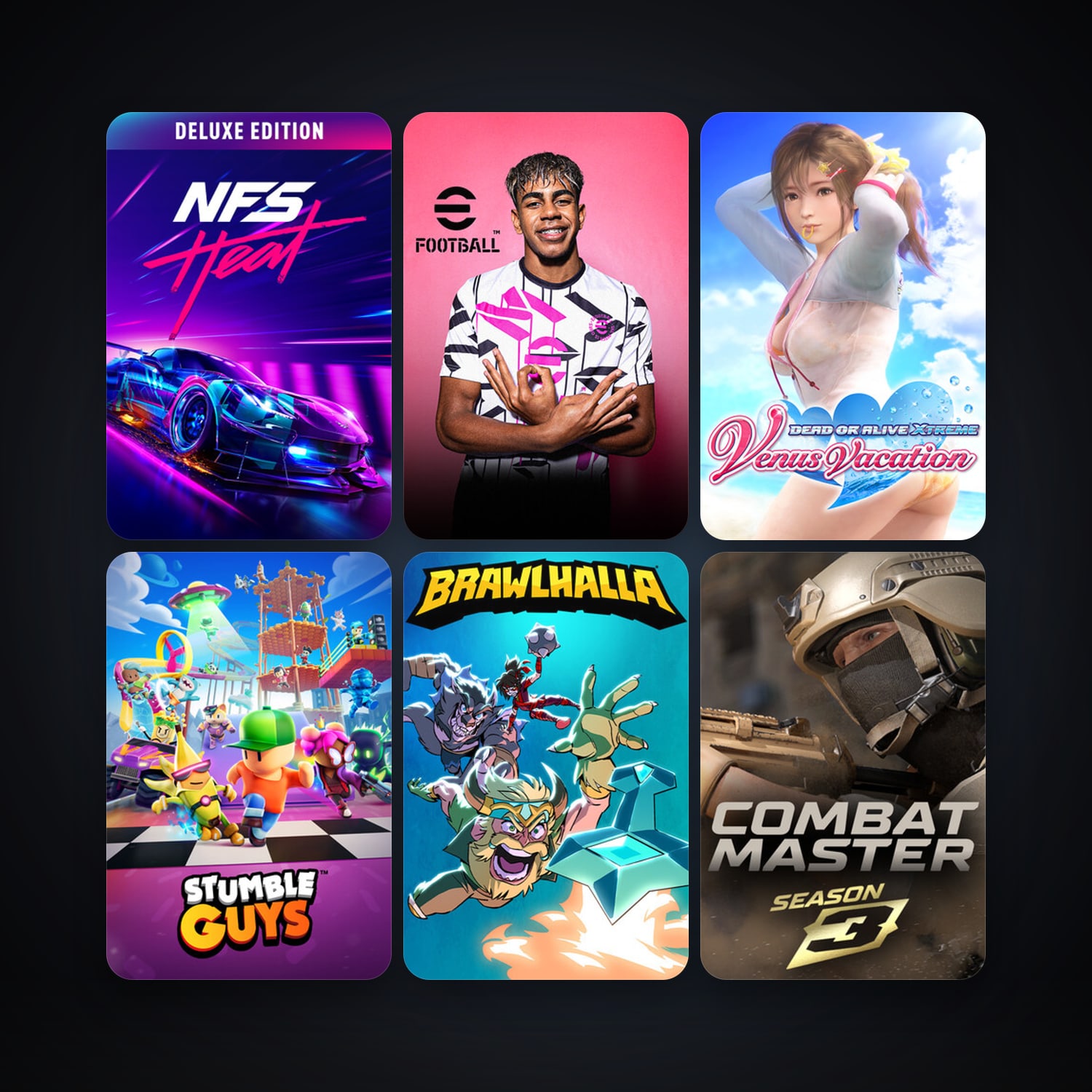 Brawlhalla + DEAD OR ALIVE Xtreme Venus Vacation, 7 games, clean — HabibiAccounts