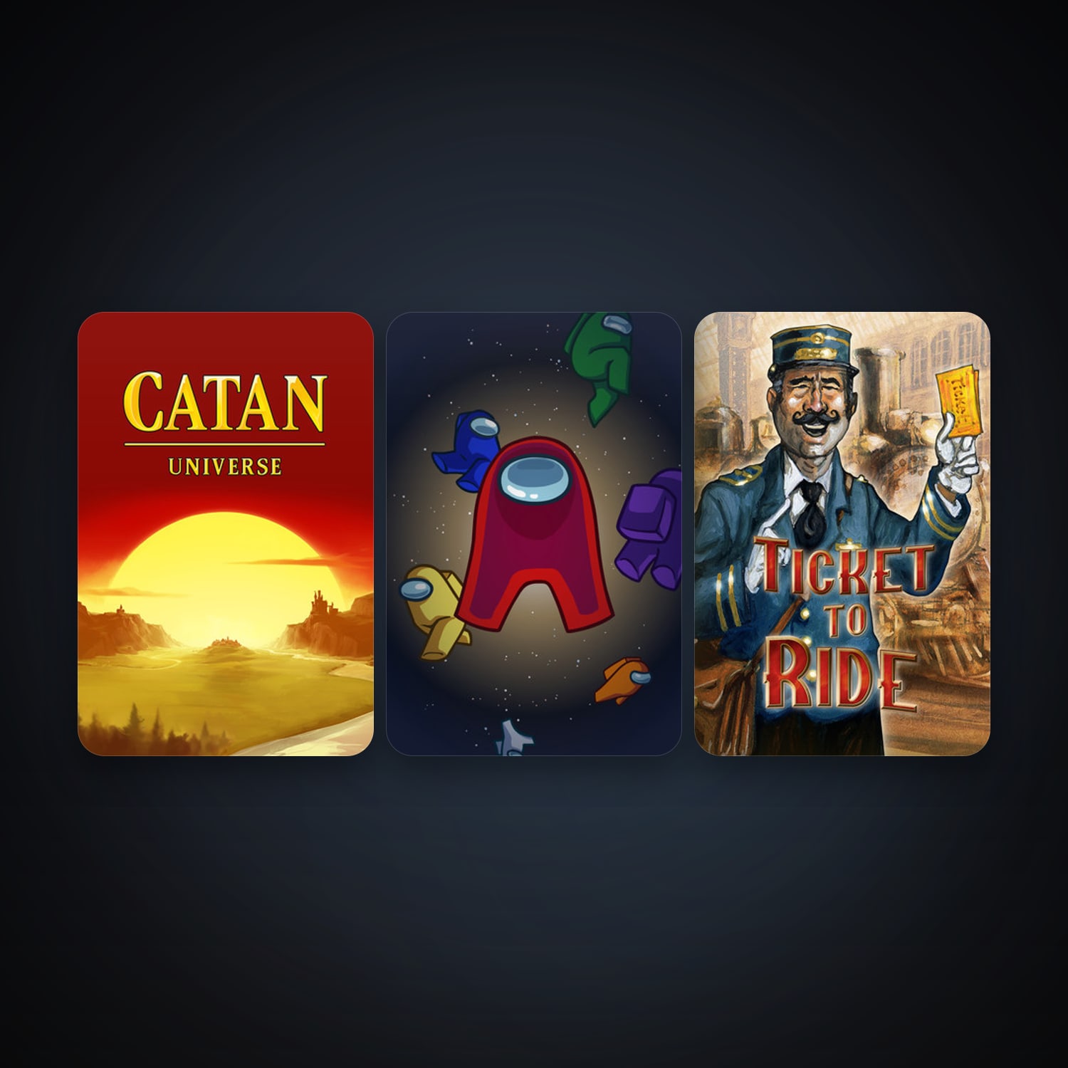 Ticket to Ride + Catan Universe, 3 games, clean — HabibiAccounts