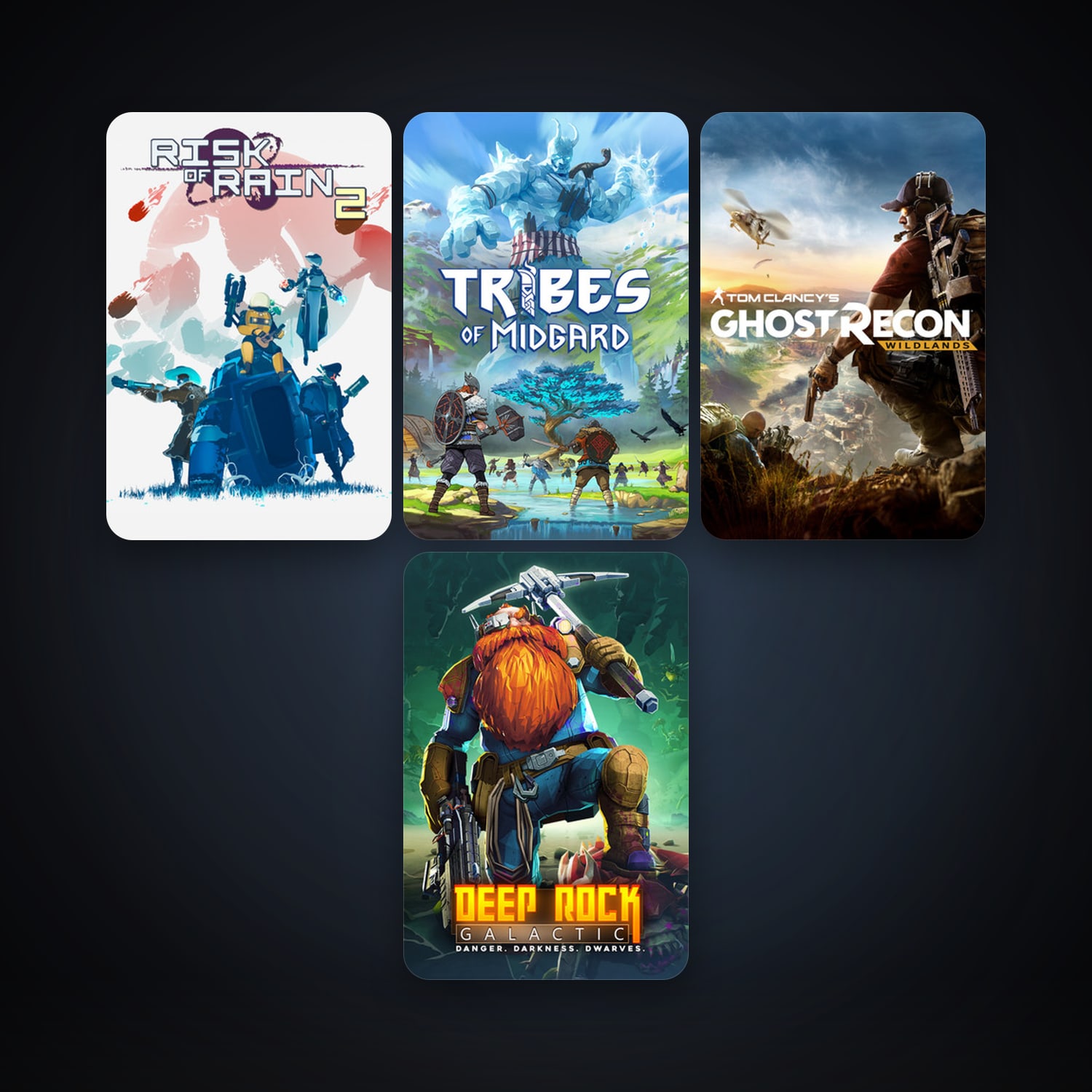 Tom Clancy's Ghost Recon Wildlands + Deep Rock Galactic, 8 games, clean — HabibiAccounts