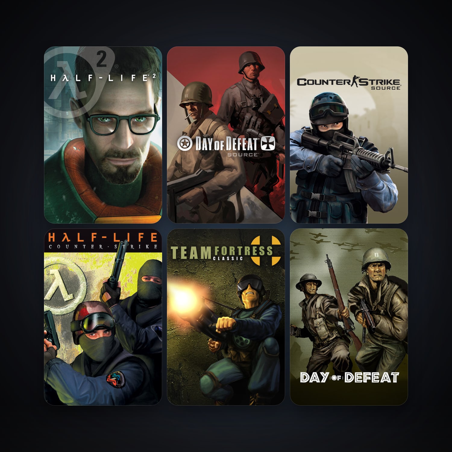 Counter-Strike + Team Fortress Classic, 13 games, Steam 10, clean — HabibiAccounts