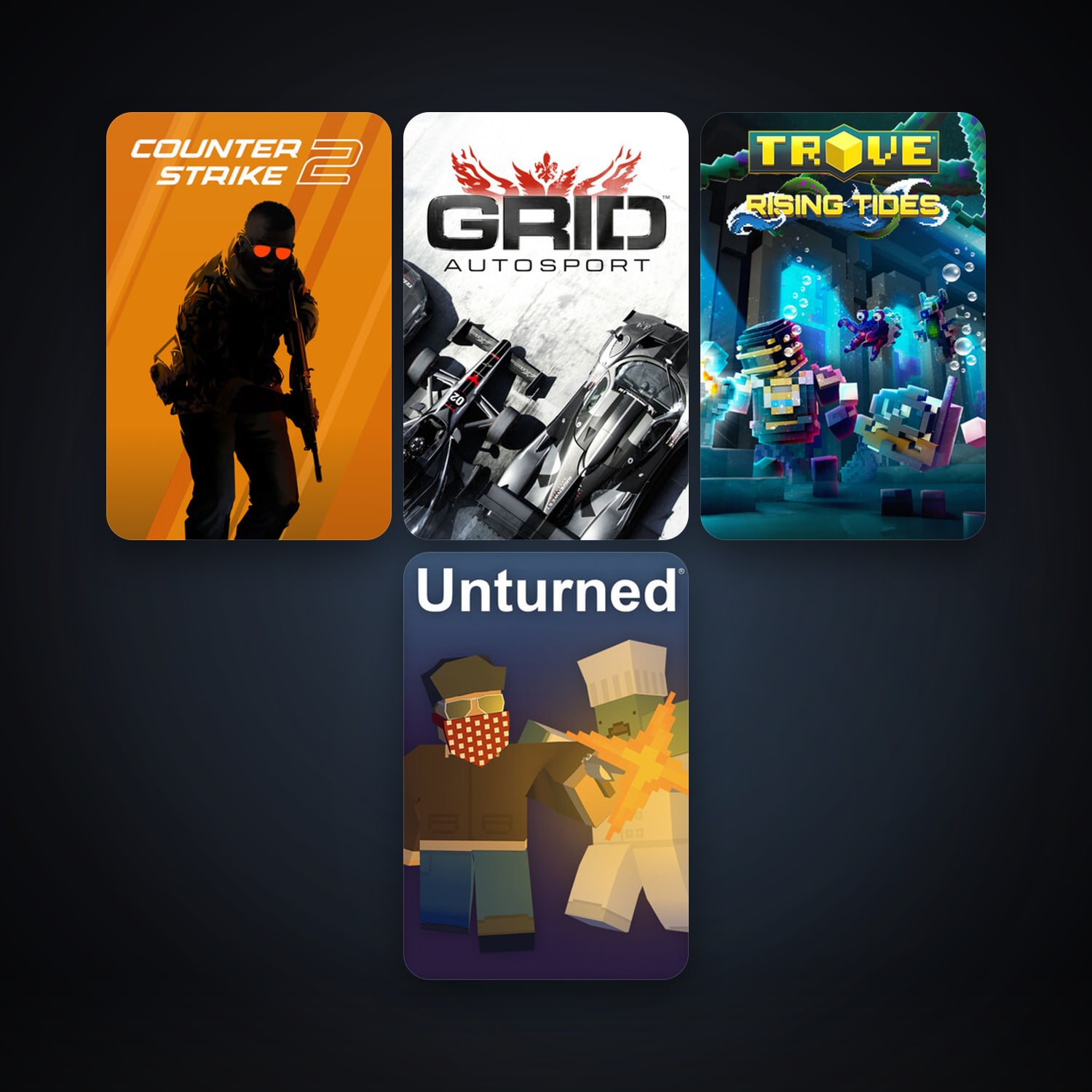 CS2 Prime + GRID Autosport, 4 games, clean — HabibiAccounts