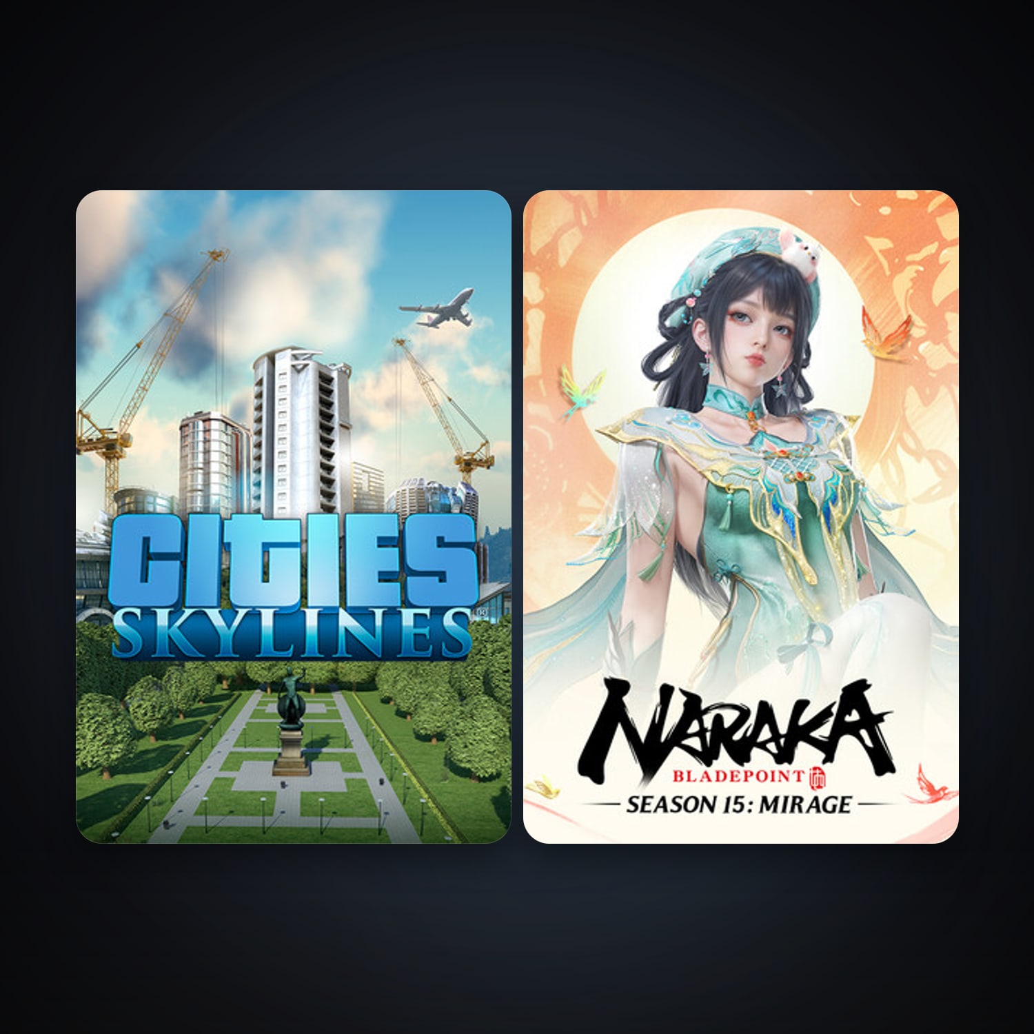Cities: Skylines + NARAKA: BLADEPOINT, 7 games, clean — HabibiAccounts