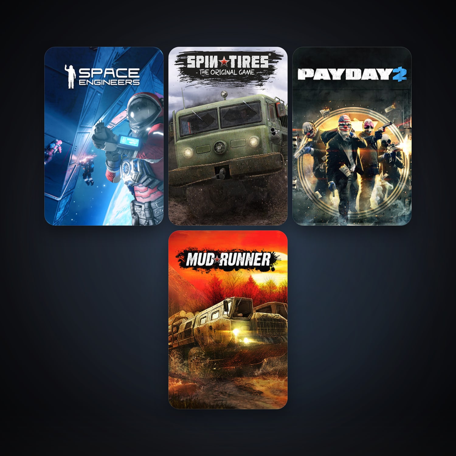 PAYDAY 2 + Space Engineers, 6 games, clean — HabibiAccounts