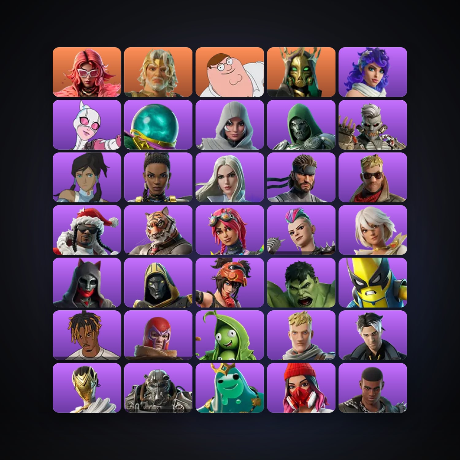 Fortnite locker — 44 skins — 250 V-Bucks — lvl 1772 — HabibiAccounts