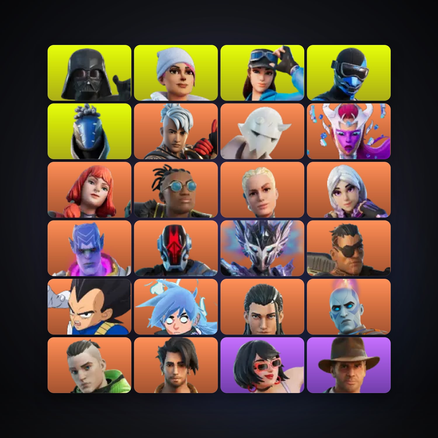 هالحساب فورتنايت، اللوكر مليان 109 سكن، 600 فيبوكس، لفل 2721، 274 فوز — HabibiAccounts