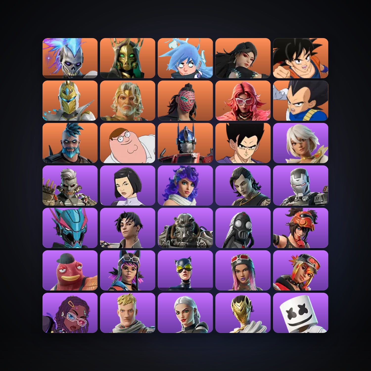 Fortnite locker — 114 skins — 700 V-Bucks — lvl 2459 — HabibiAccounts