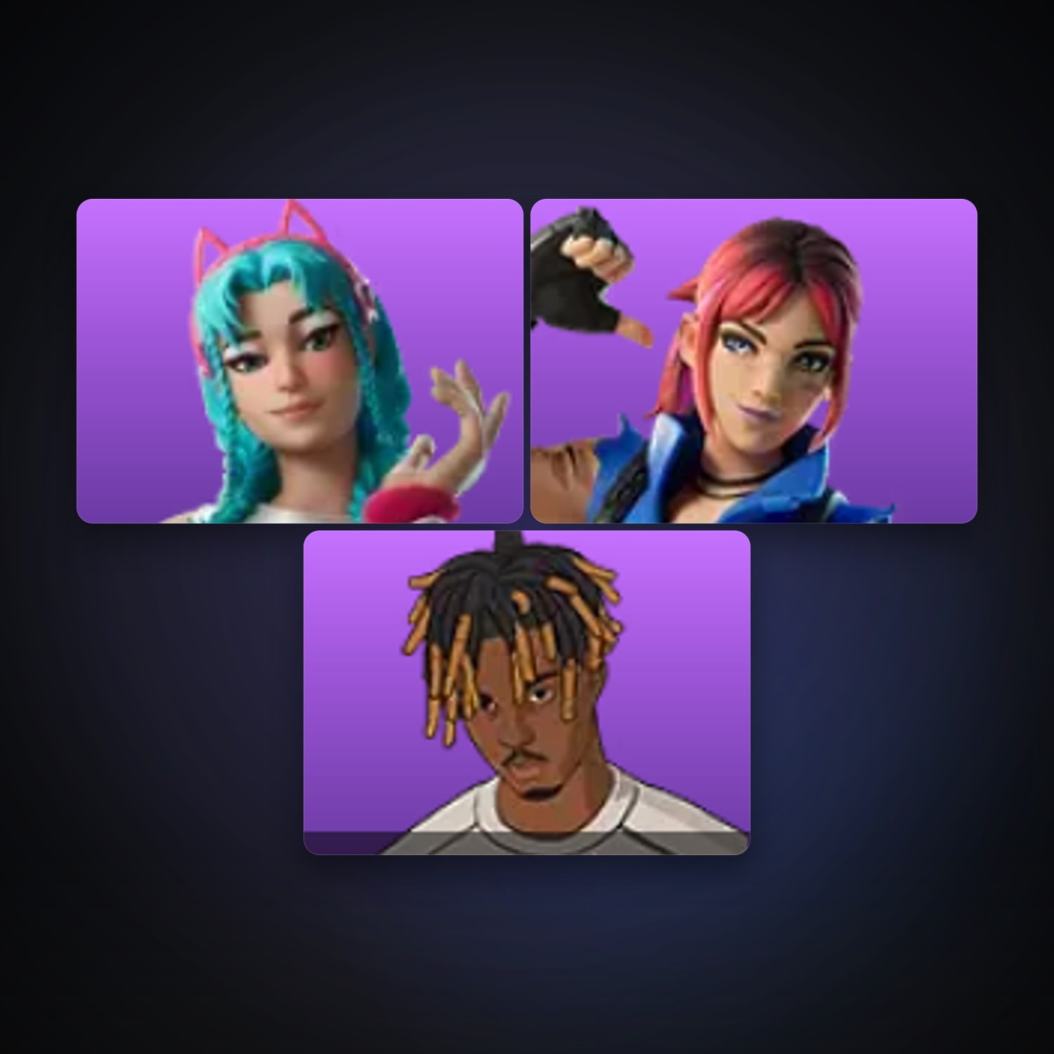 Fortnite locker — 3 skins — lvl 2 — HabibiAccounts