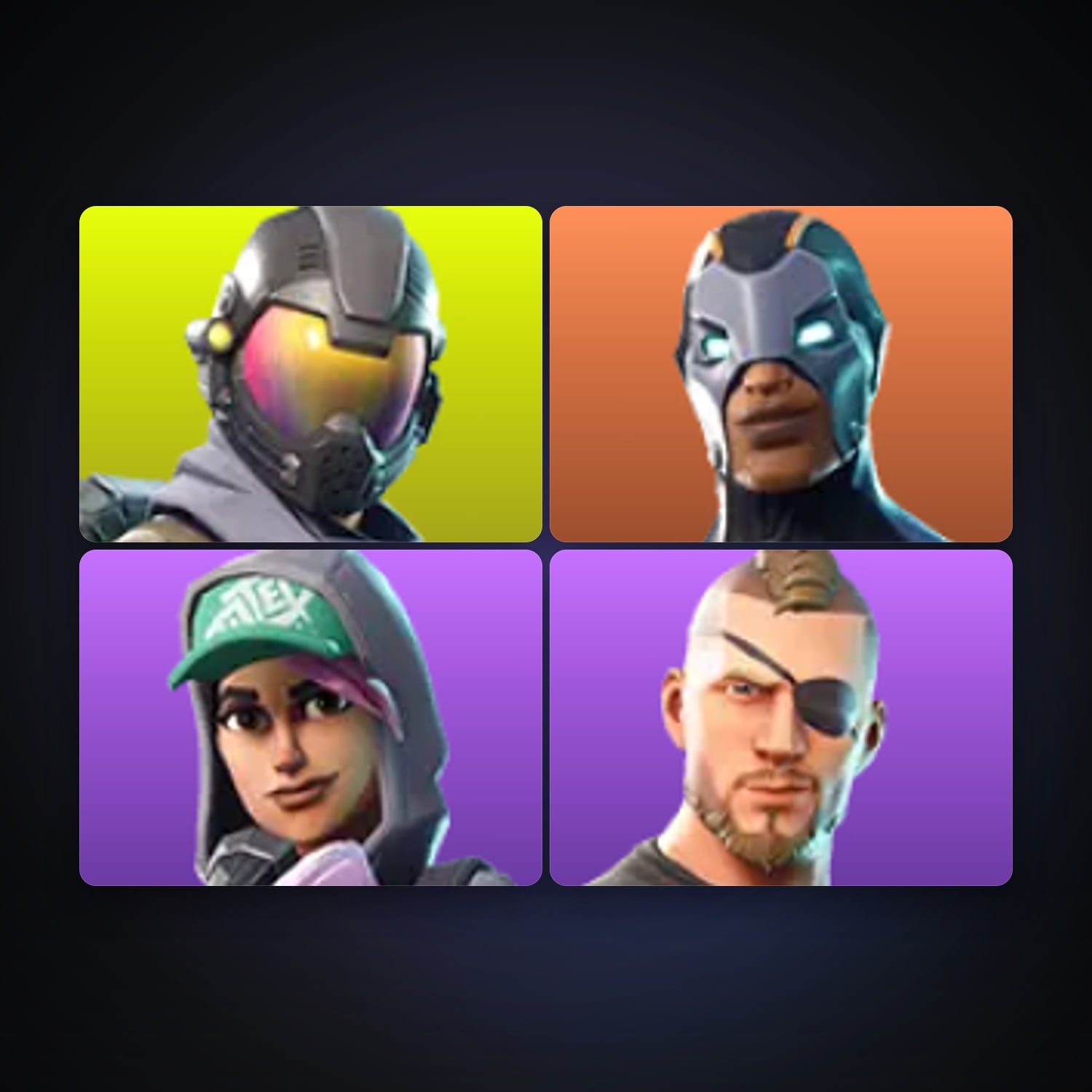 Fortnite locker — 4 skins — 50 V-Bucks — lvl 130 — HabibiAccounts