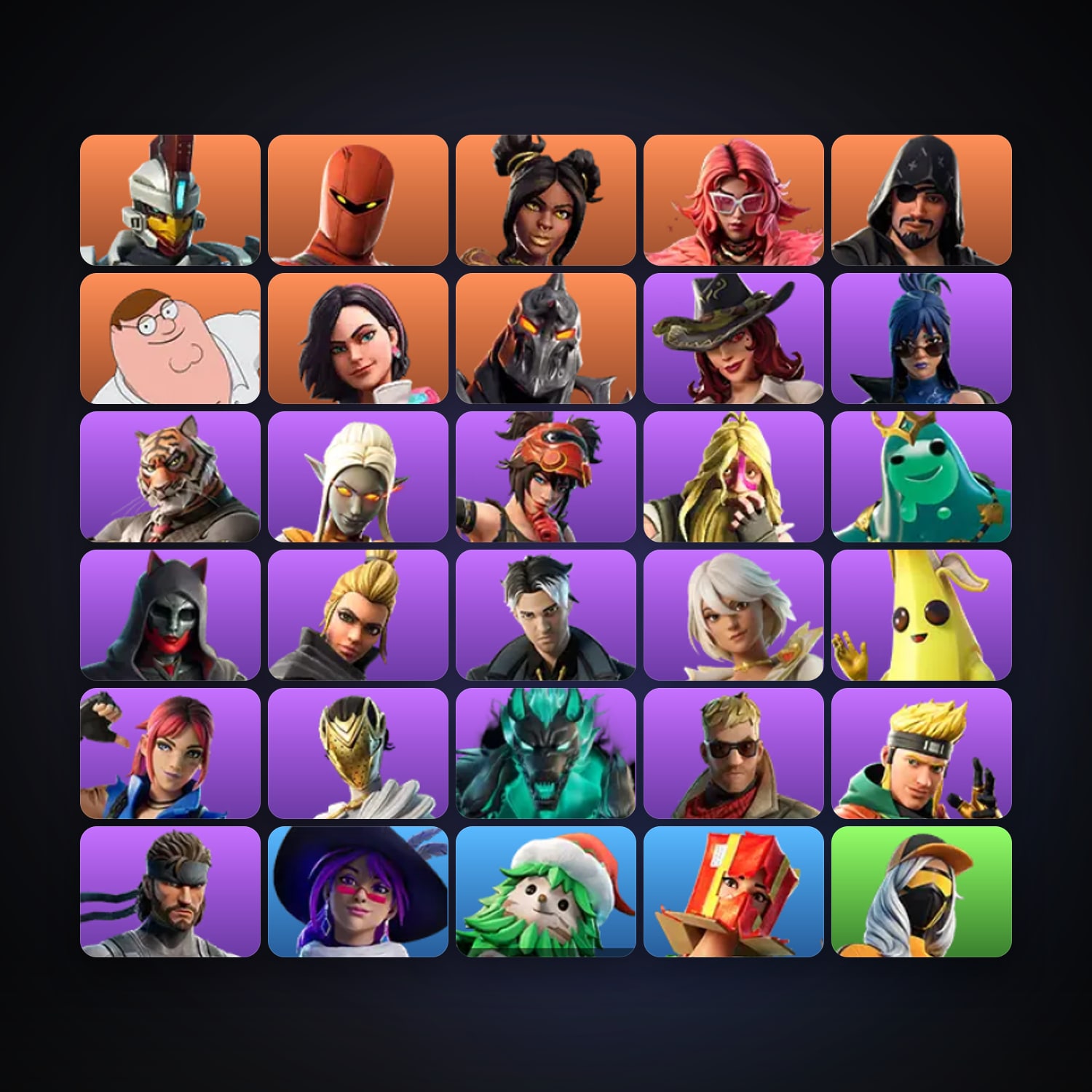 Fortnite locker — 31 skins — 250 V-Bucks — lvl 542 — HabibiAccounts