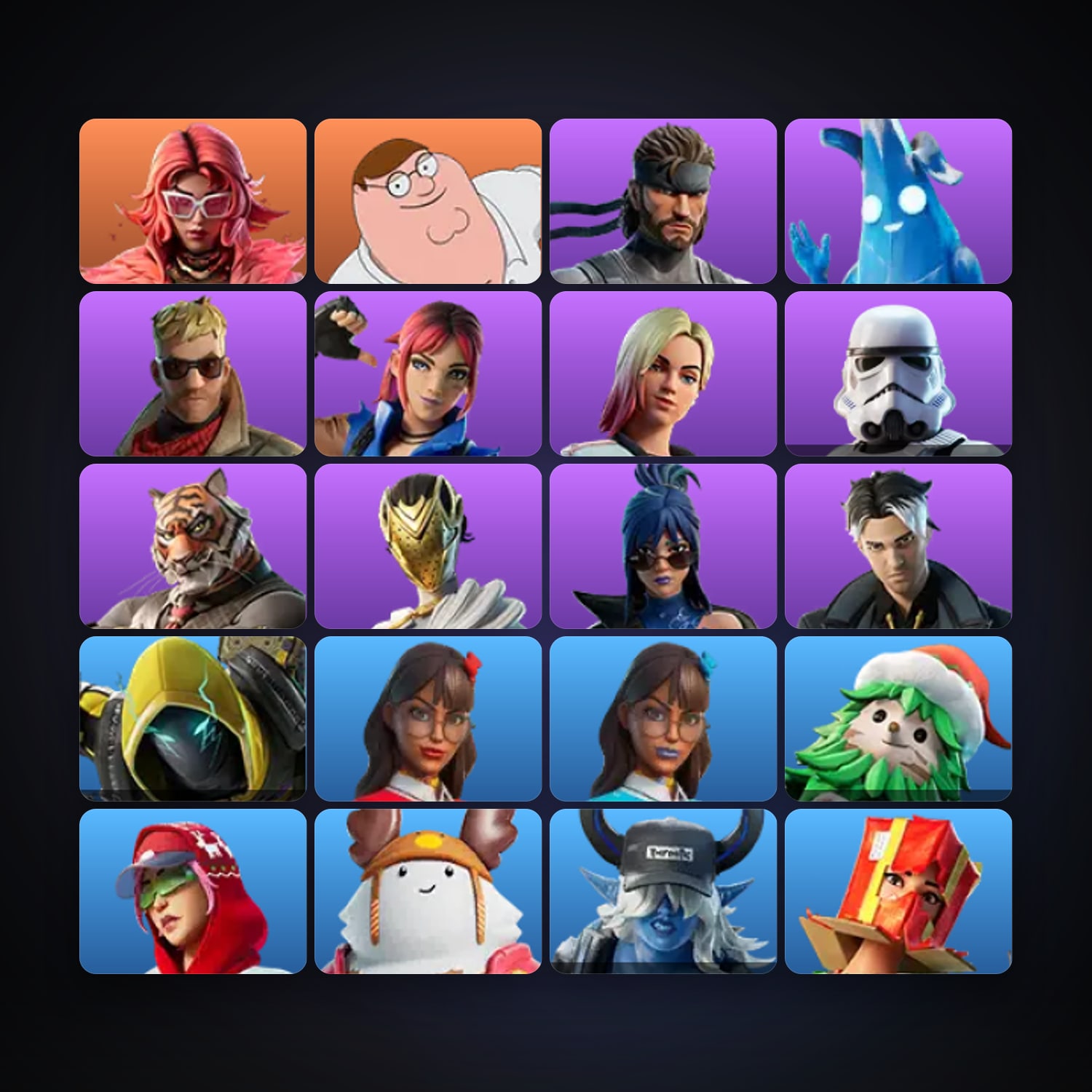 Fortnite locker — 21 skins — 150 V-Bucks — lvl 346 — HabibiAccounts