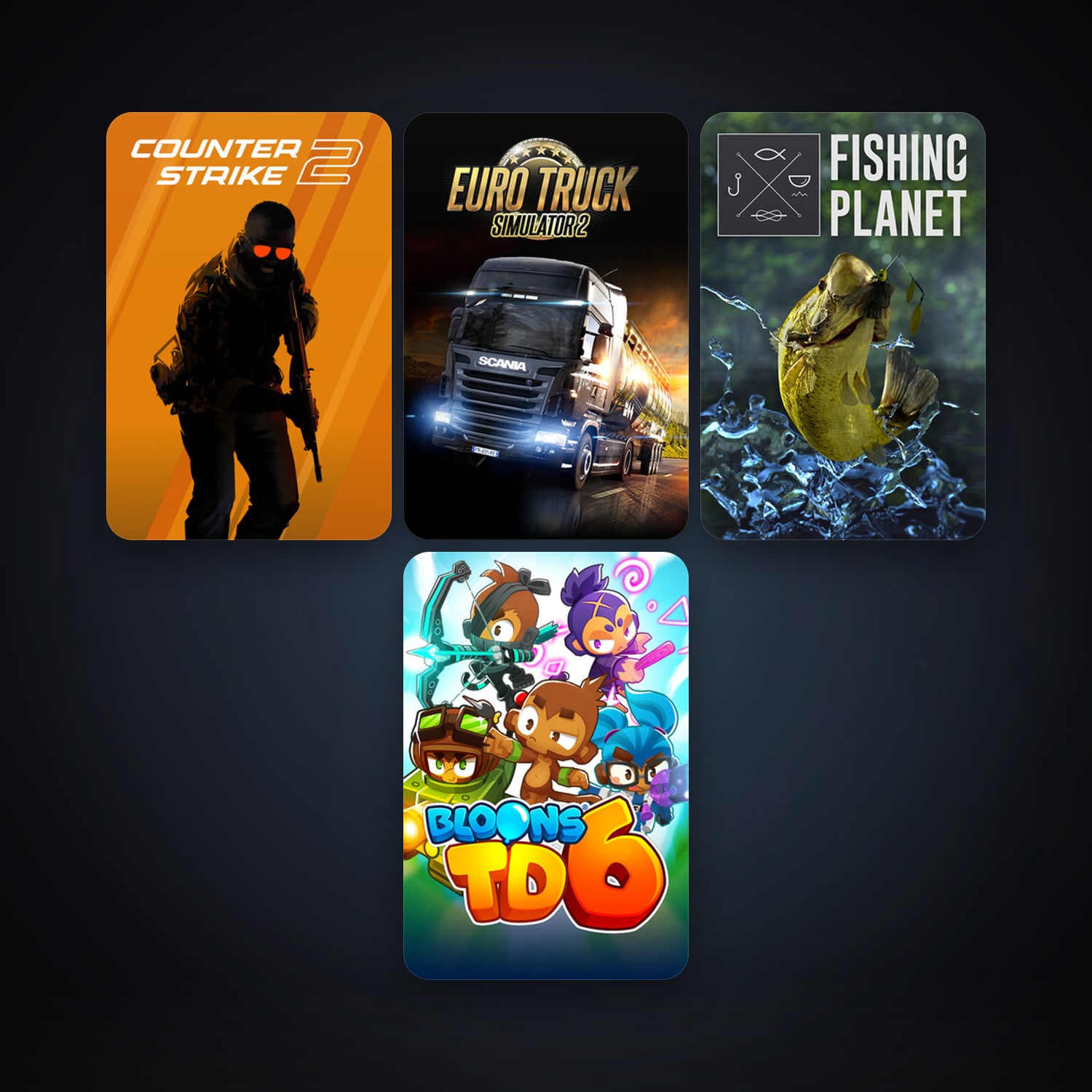 CS2 Prime + Euro Truck Simulator 2, 6 games, clean — HabibiAccounts