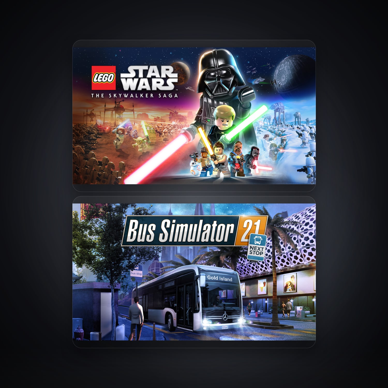 هالحساب إبك فيه LEGO Star Wars: The Skywalker Saga وBus Simulator 21 Next Stop، SE — HabibiAccounts