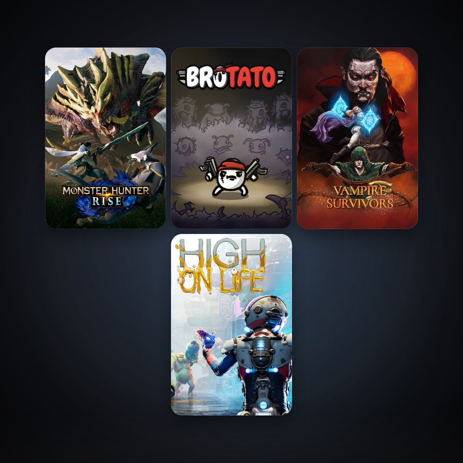 MONSTER HUNTER RISE + High On Life, 4 games, clean — HabibiAccounts