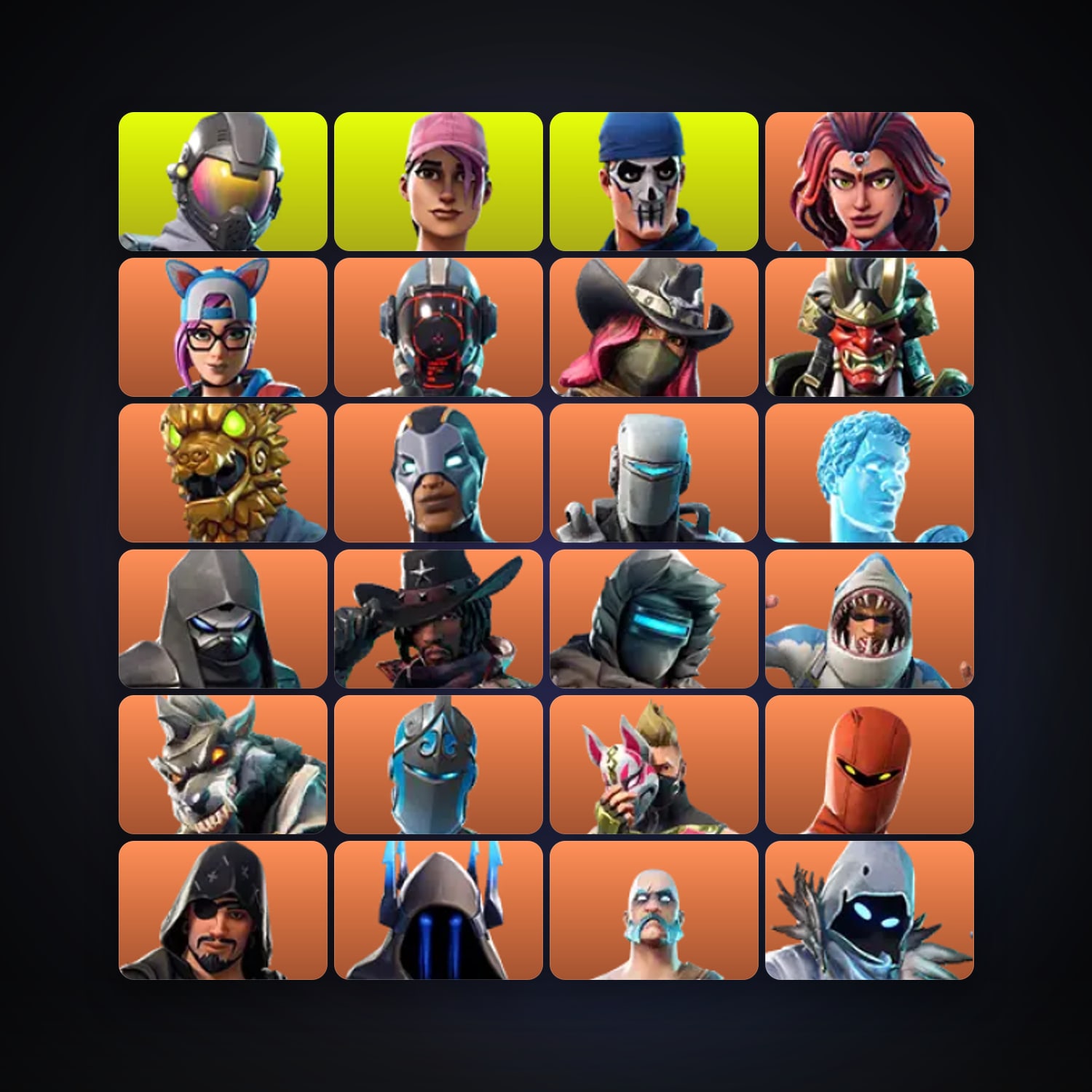 Fortnite locker — 54 skins — 850 V-Bucks — lvl 386 — HabibiAccounts