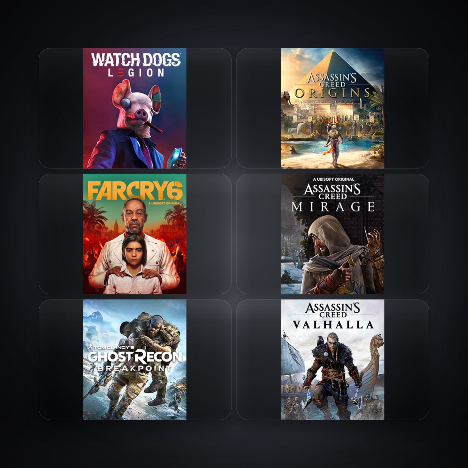 Ubisoft Watch Dogs: Legion + Assassin's Creed Origins — PH — 6 games — HabibiAccounts
