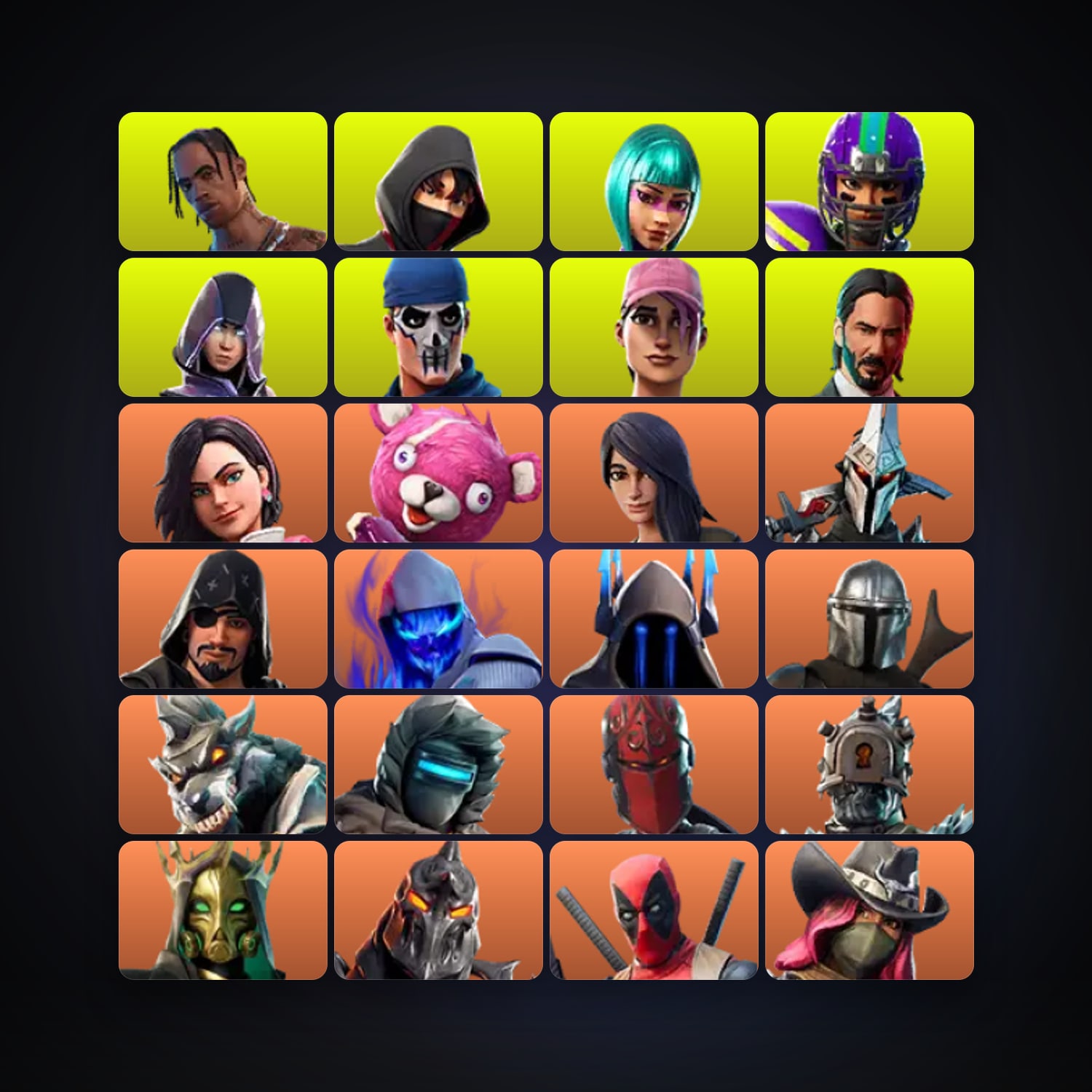 Fortnite locker — 171 skins — 430 V-Bucks — lvl 3348 — HabibiAccounts