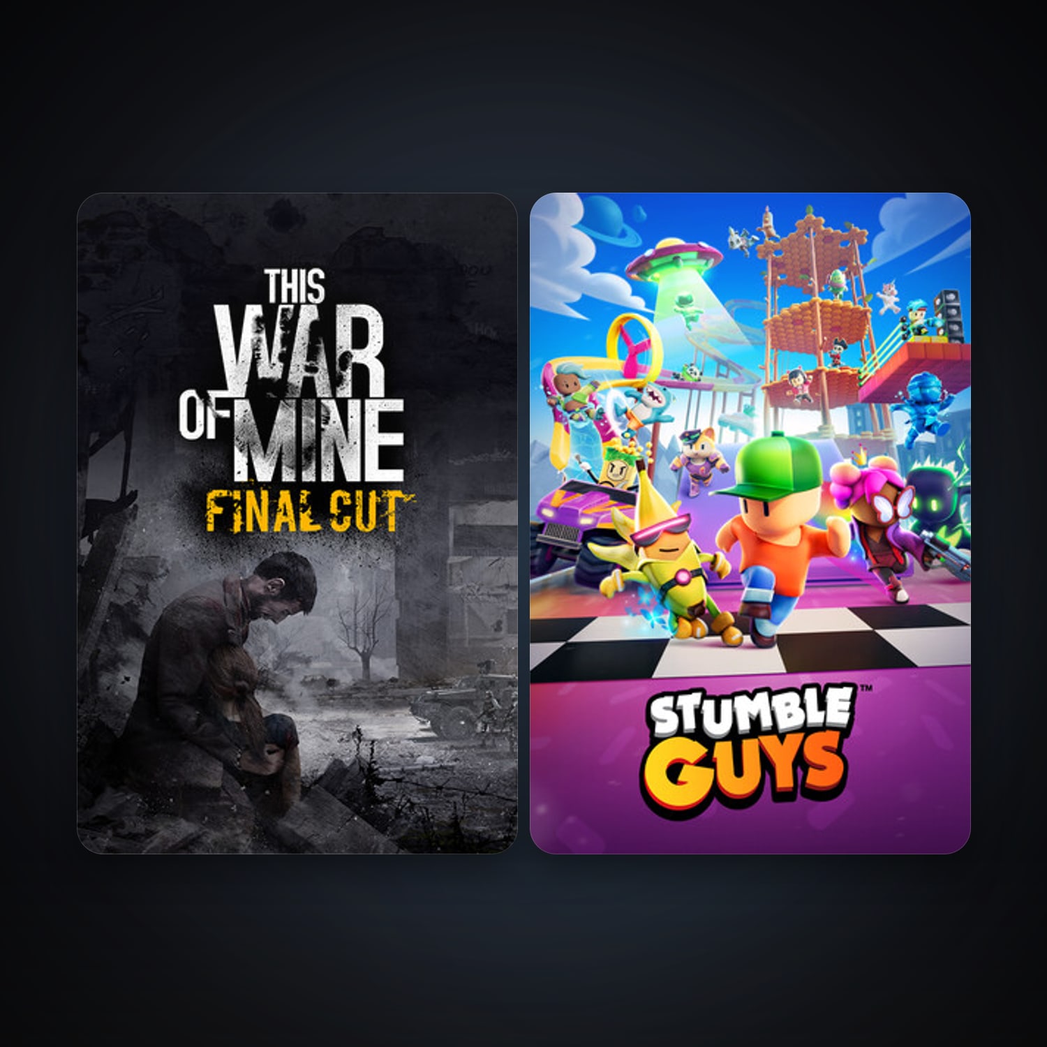 This War of Mine + Stumble Guys, 5 games, clean — HabibiAccounts