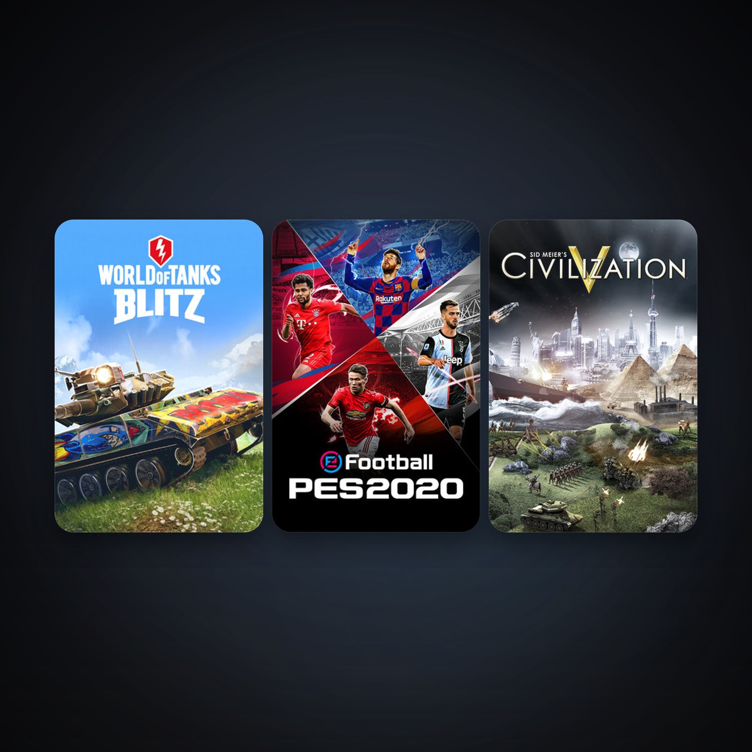 Sid Meier's Civilization V + World of Tanks Blitz, 4 games, clean — HabibiAccounts