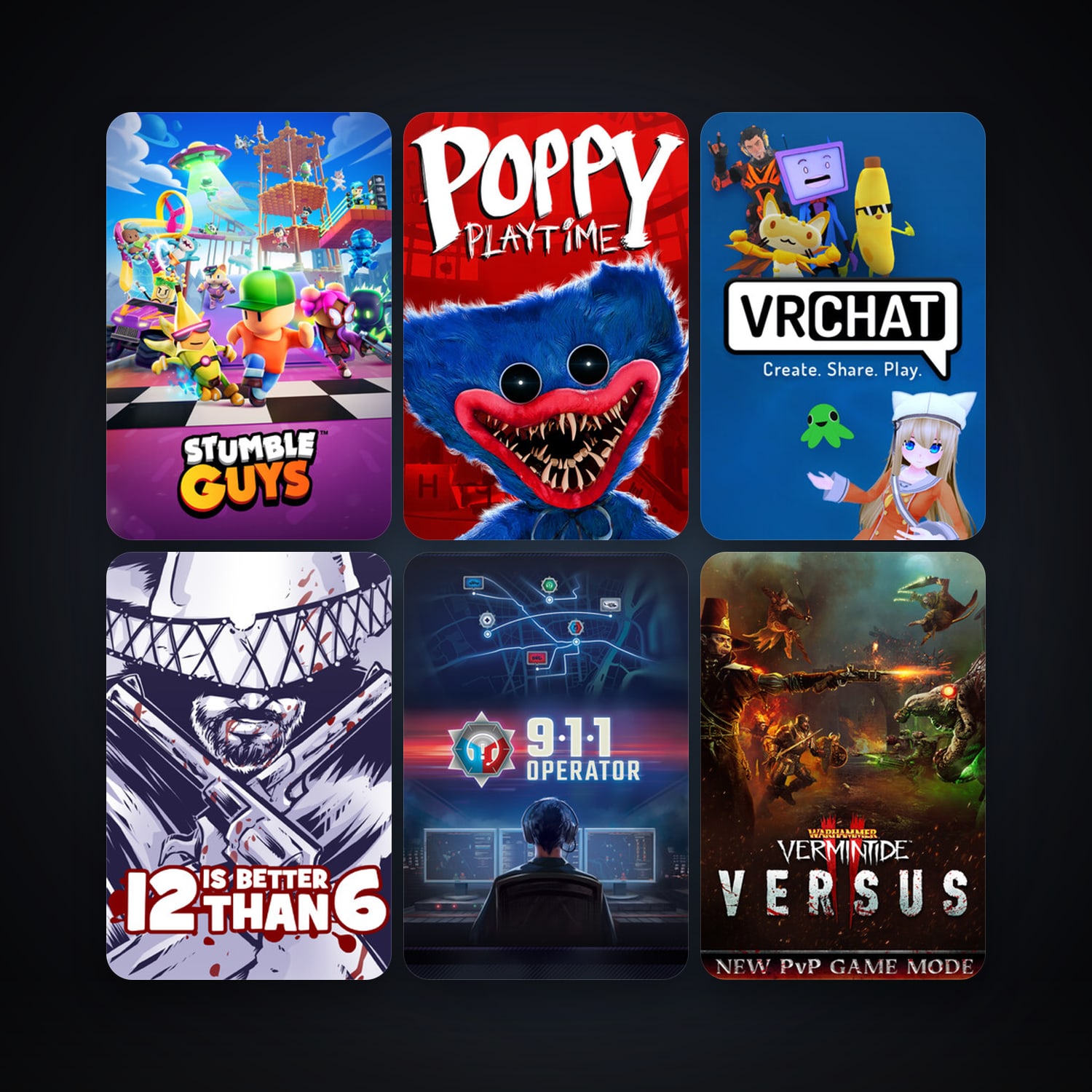 12 is Better Than 6 + VRChat, 33 games, clean — HabibiAccounts