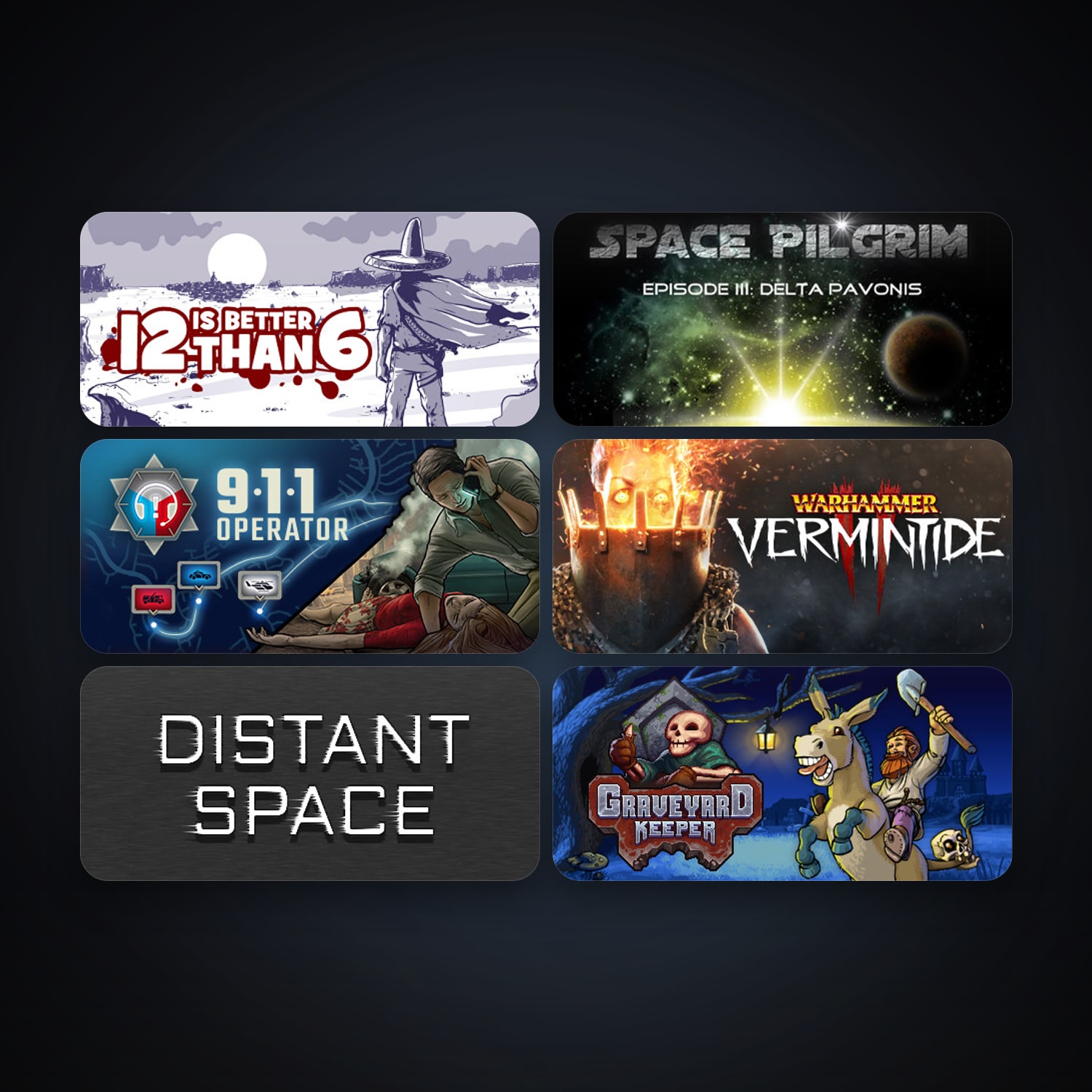12 is Better Than 6 + Space Pilgrim Episode III: Delta Pavonis, 23 games, clean — HabibiAccounts