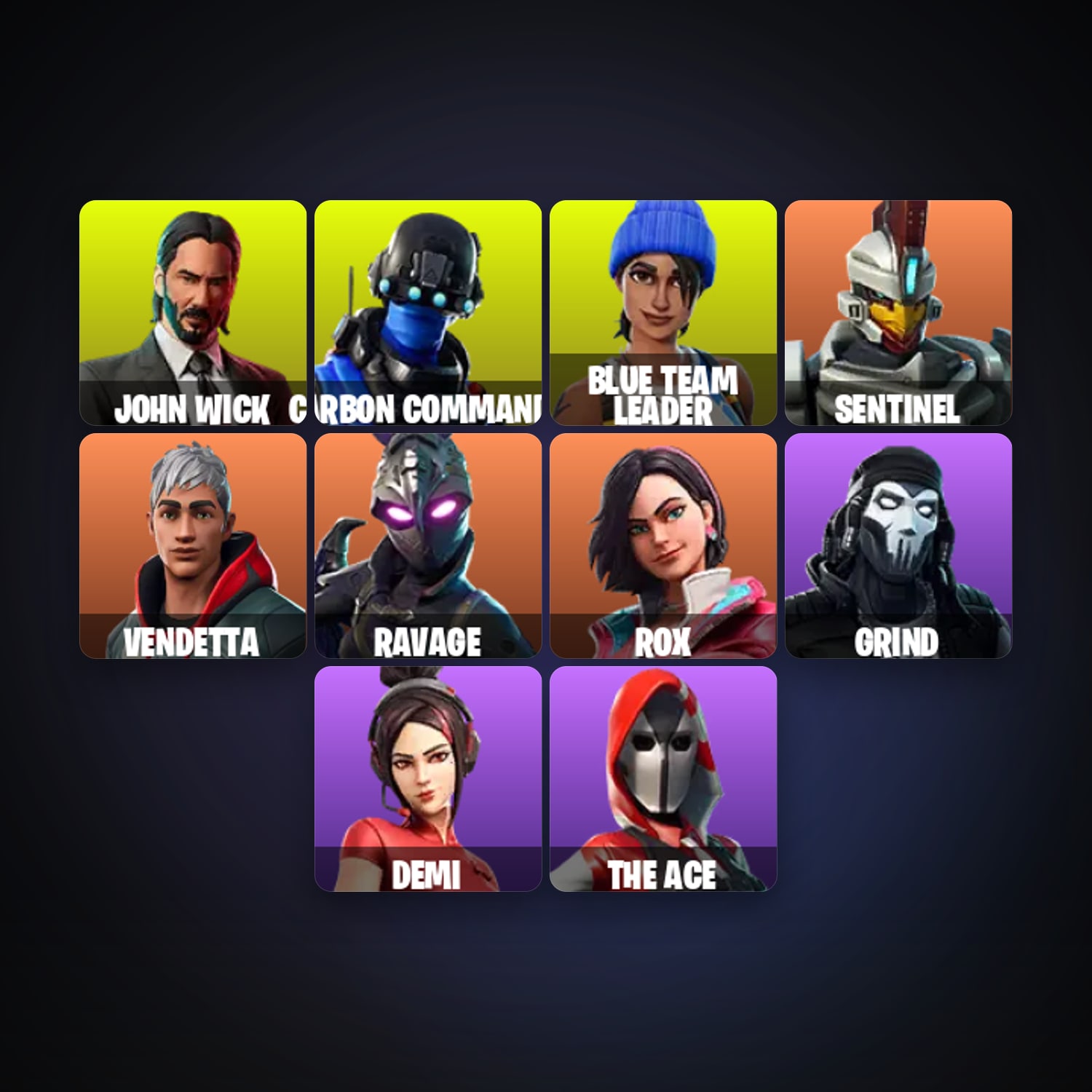 John Wick — Carbon Commando — 14 skins — 300 V-Bucks — lvl 158 — HabibiAccounts