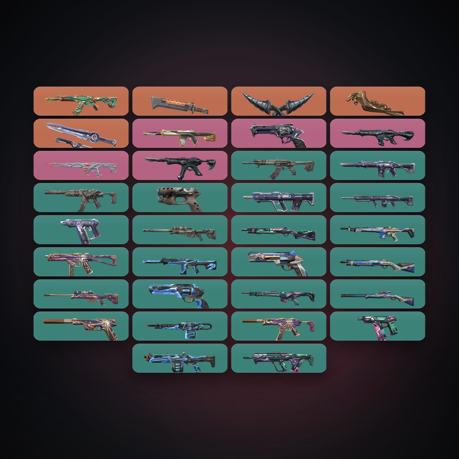 Valorant account: LA Bronze 1 locker — 4 knives, 34 skins, lvl 65 — HabibiAccounts