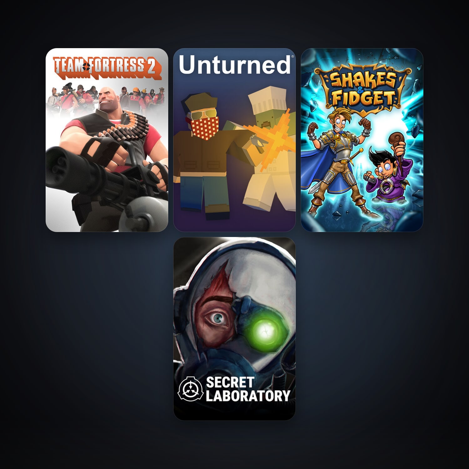 Team Fortress 2 + Unturned, 7 games, clean — HabibiAccounts