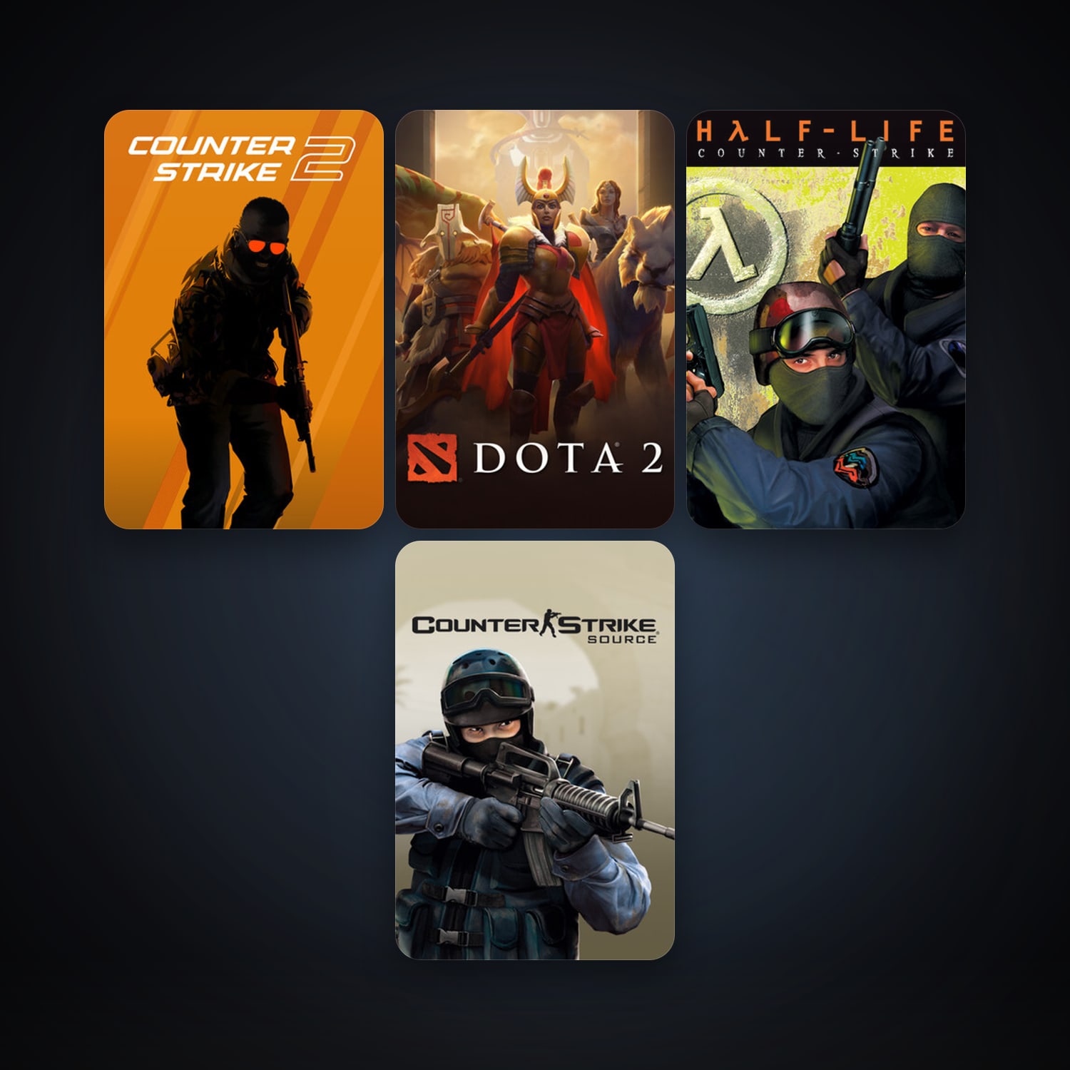 Counter-Strike + Counter-Strike: Source, 6 games, Steam 11, clean — HabibiAccounts