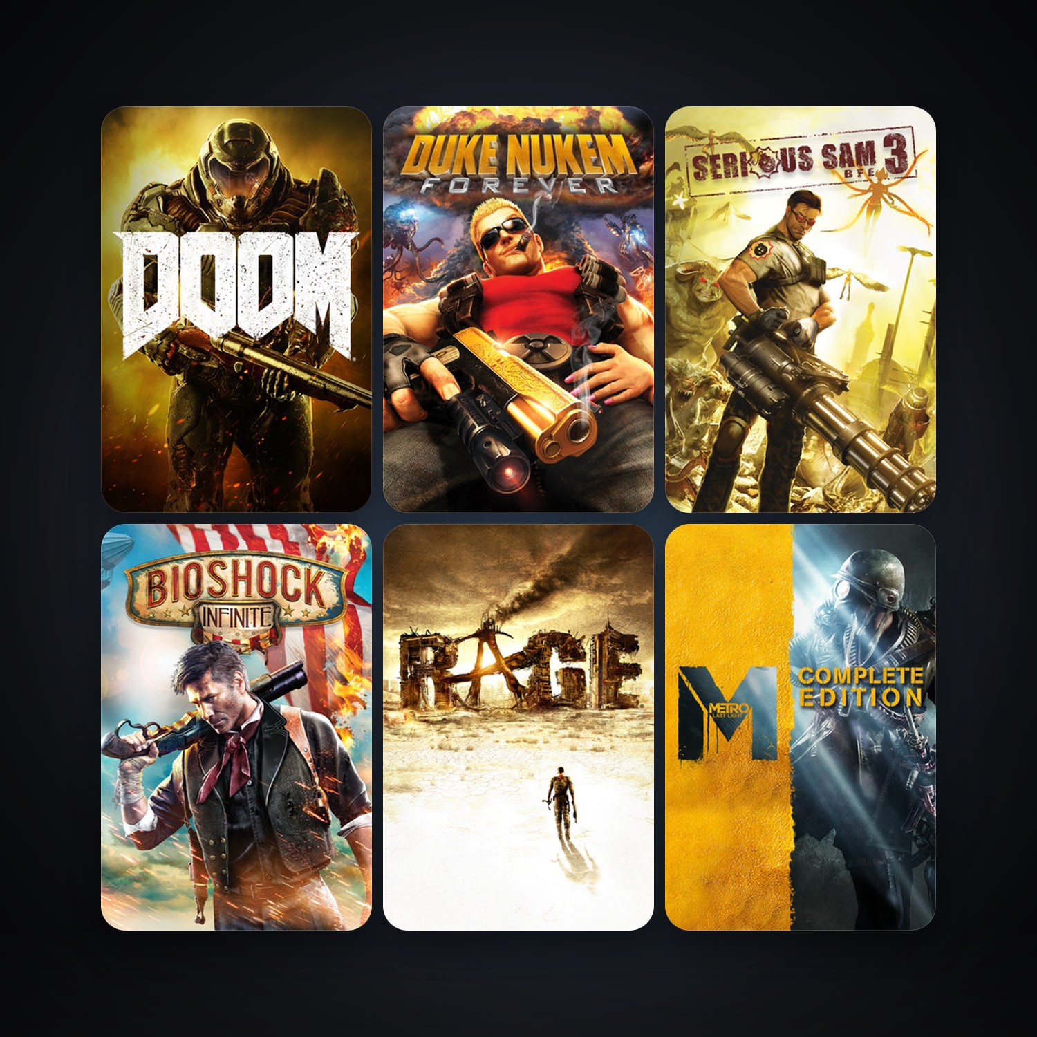 BioShock Infinite + RAGE, 8 games, clean — HabibiAccounts