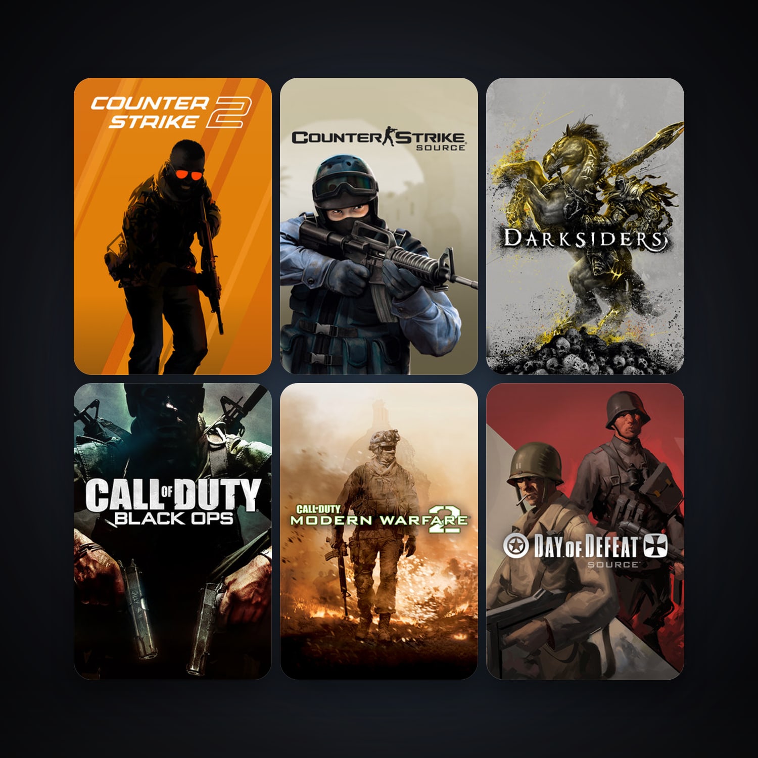 Counter-Strike: Source + Day of Defeat: Source, 12 games, Steam 10, clean — HabibiAccounts