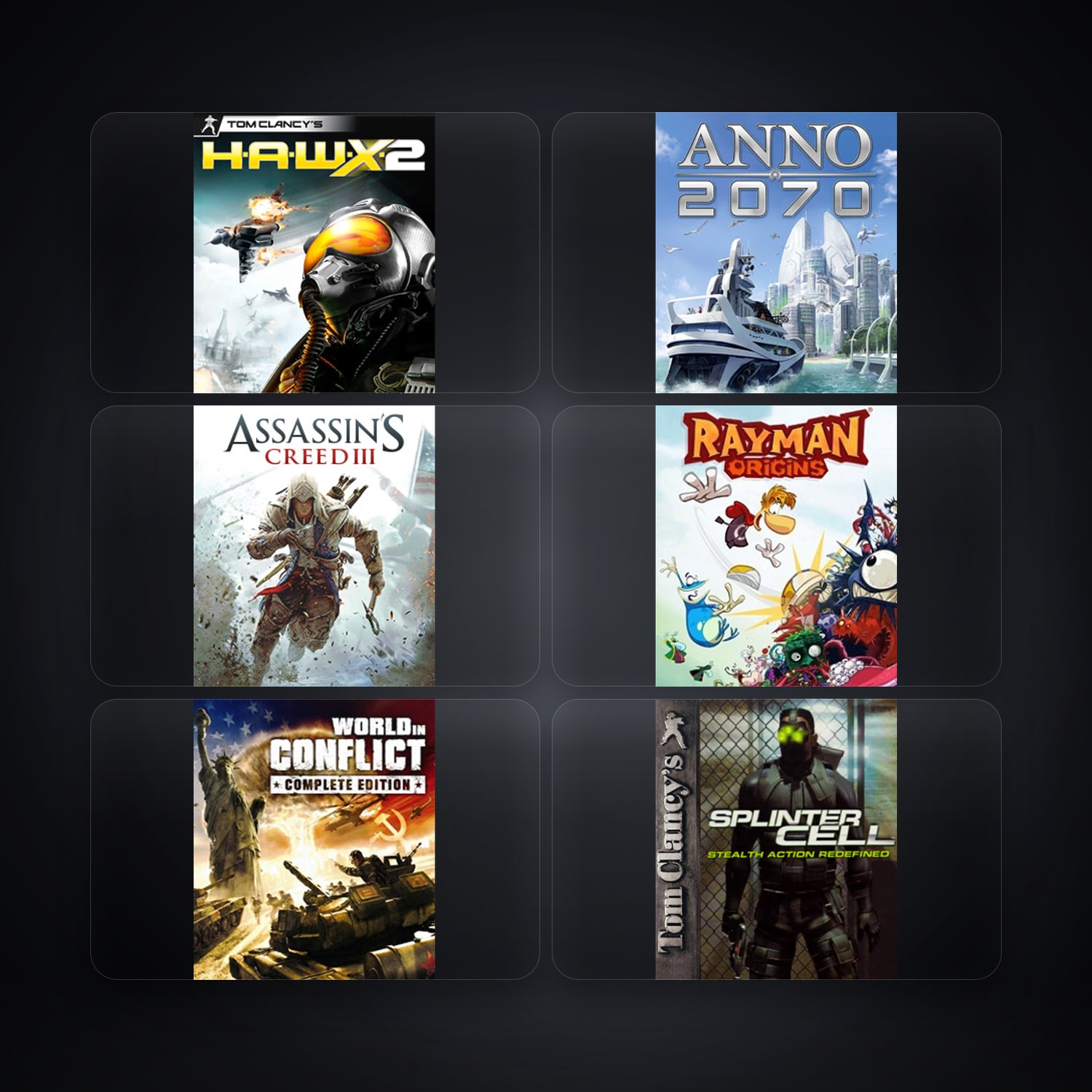 Tom Clancy’s H.A.W.X 2 & Anno 2070 | 12 Games — HabibiAccounts
