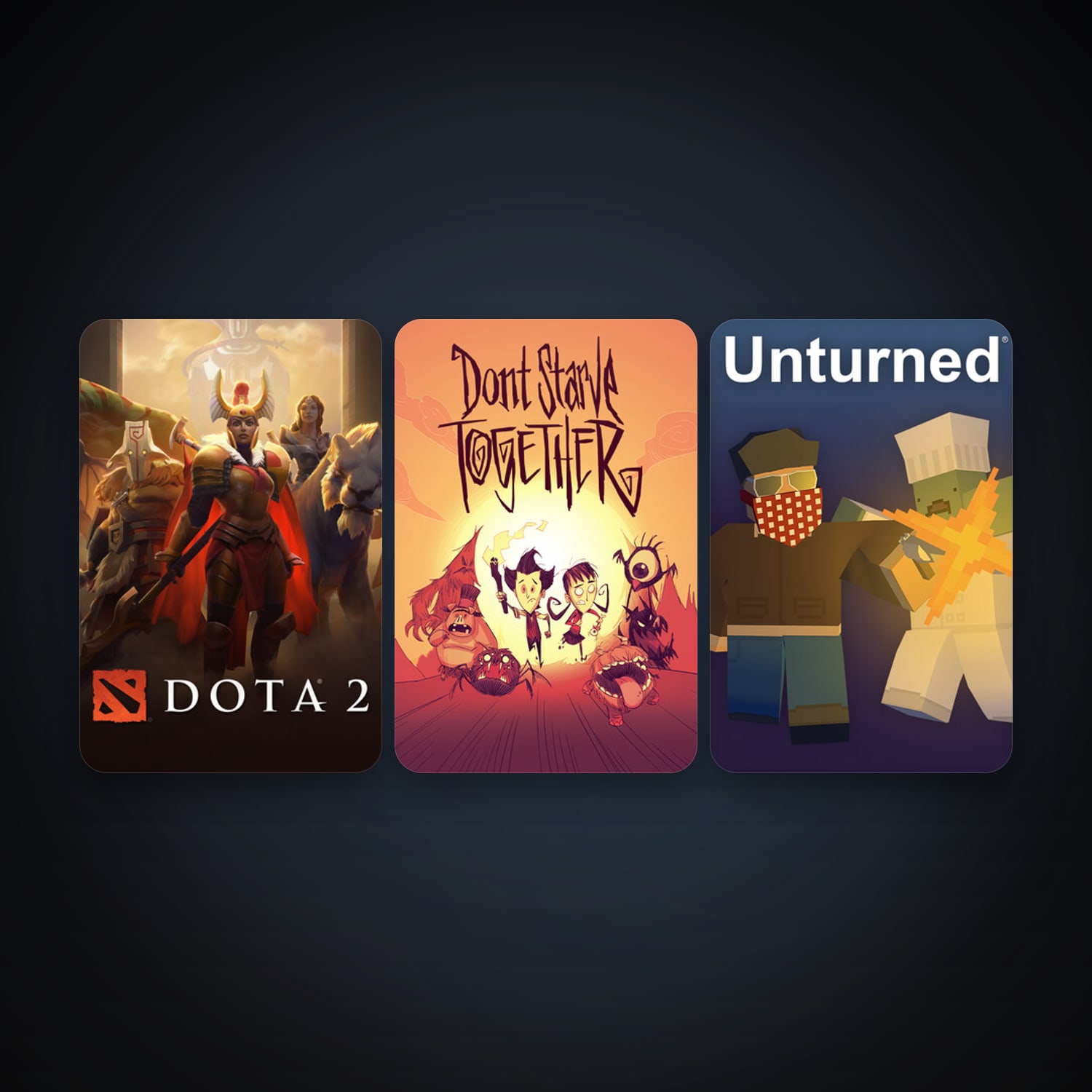 Dota 2 + Unturned, 3 games, clean — HabibiAccounts