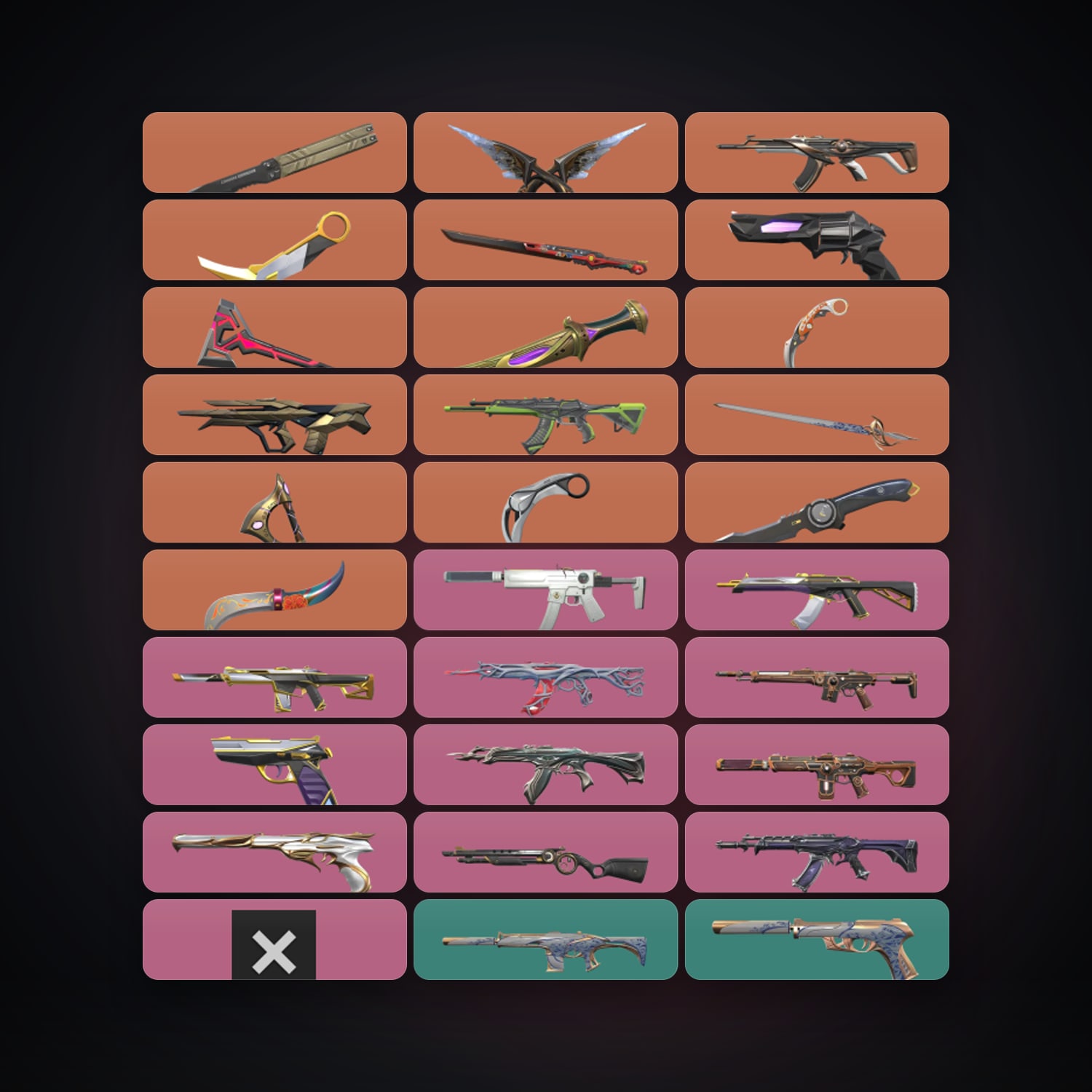 AP Plat 3 locker — 12 knives, 133 skins, lvl 429 — HabibiAccounts