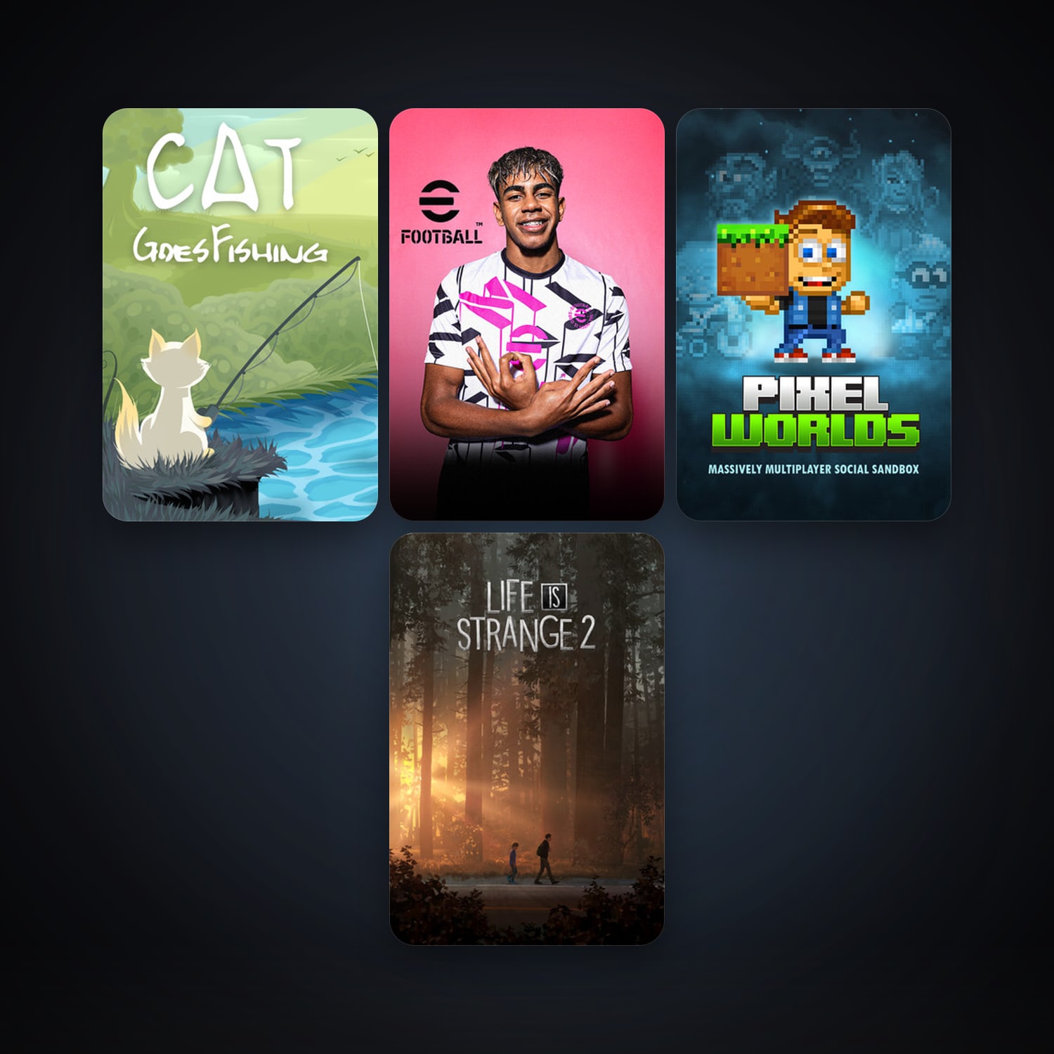 Cat Goes Fishing + Life is Strange 2, 5 games, clean — HabibiAccounts