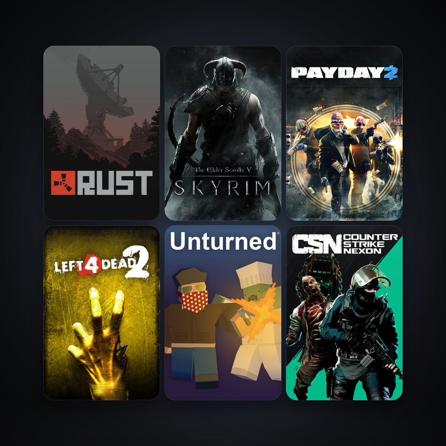 Left 4 Dead 2 + The Elder Scrolls V: Skyrim, 8 games, clean — HabibiAccounts