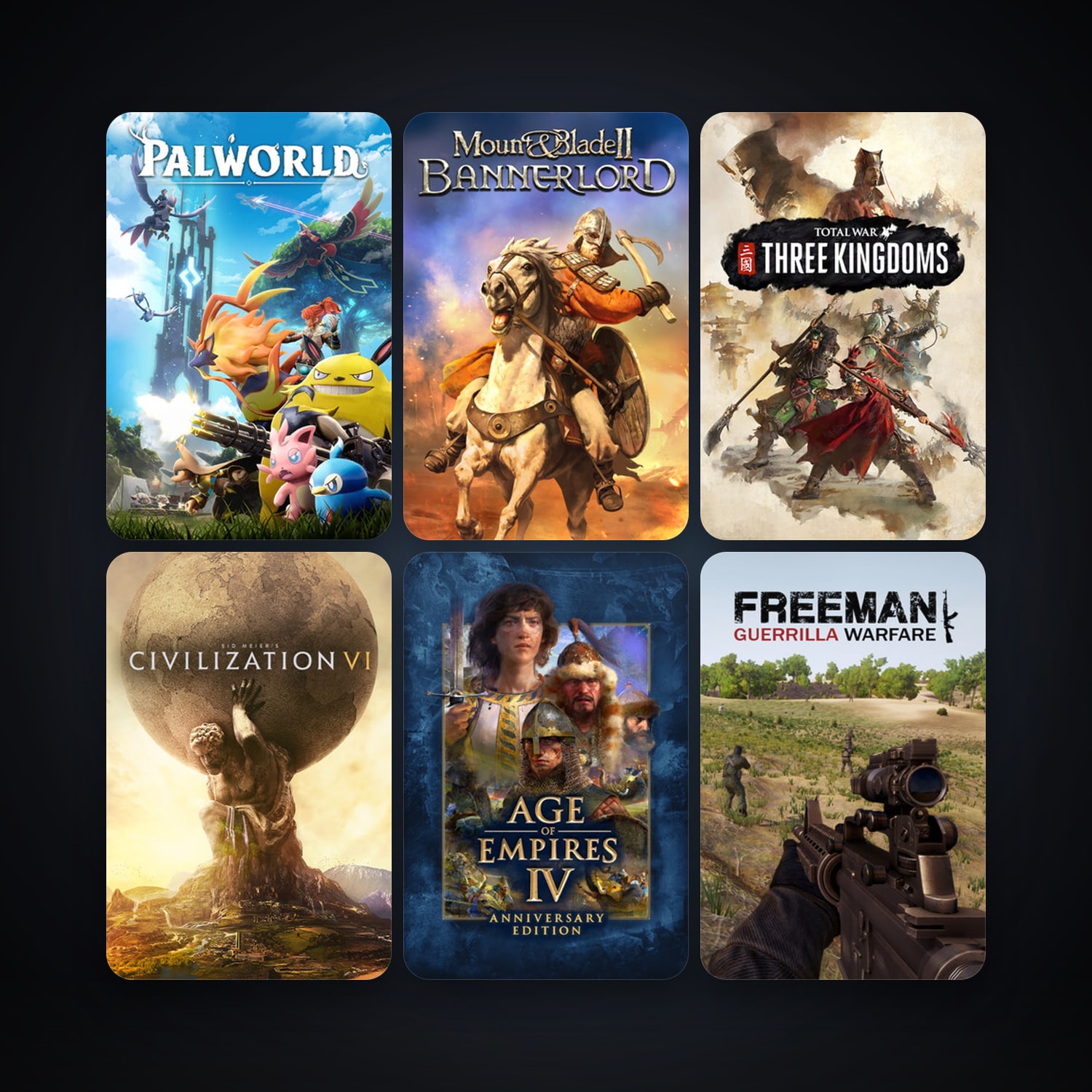 Mount & Blade II: Bannerlord + Sid Meier's Civilization VI, 90 games, Steam 12, clean — HabibiAccounts