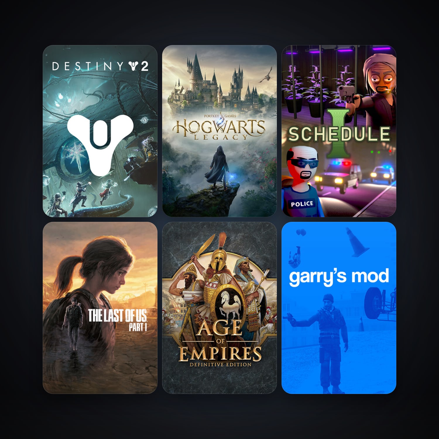 Garry's Mod + Hogwarts Legacy, 12 games, clean — HabibiAccounts