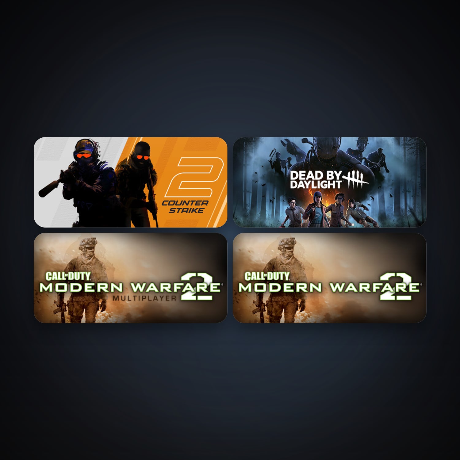 CS2 Prime + Call of Duty: Modern Warfare 2 (2009), 4 games, Steam 10, clean — HabibiAccounts