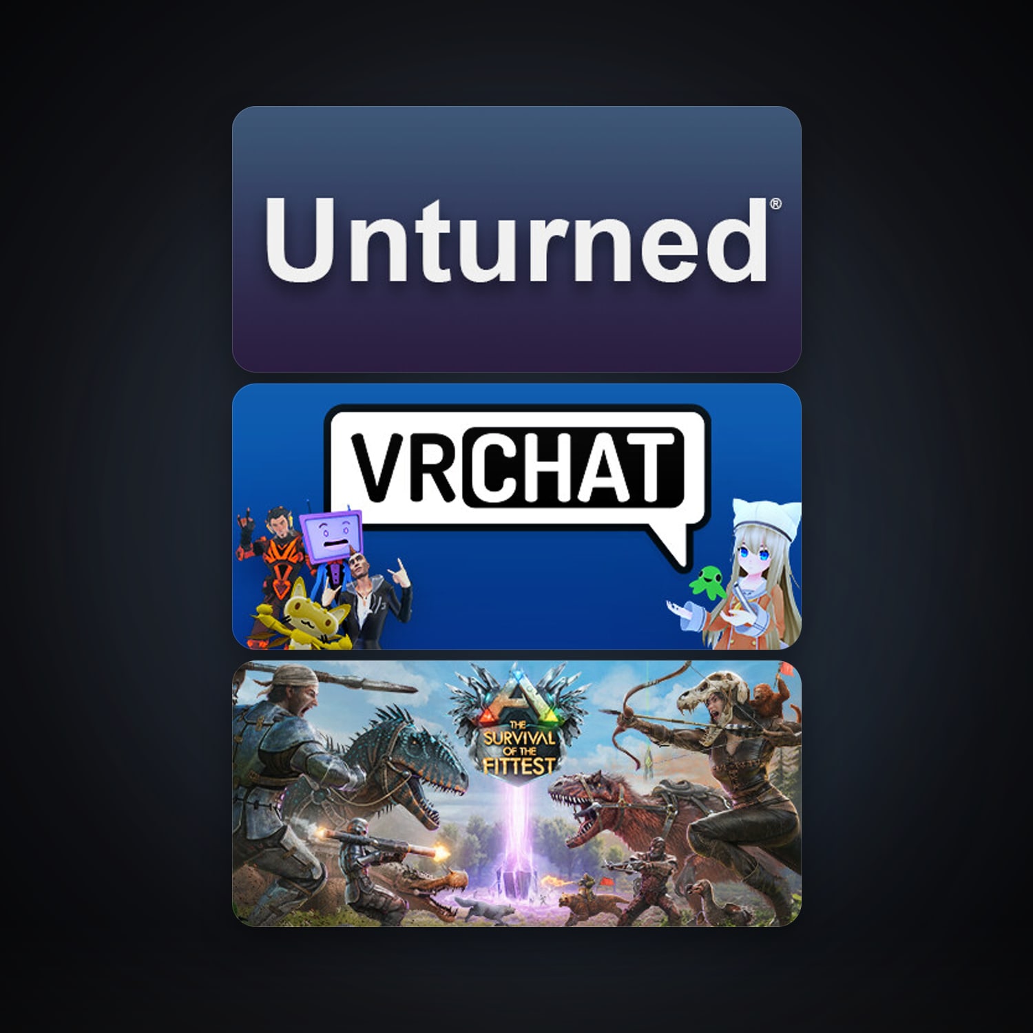 Unturned + ARK: The Survival Of The Fittest, 13 games, clean — HabibiAccounts