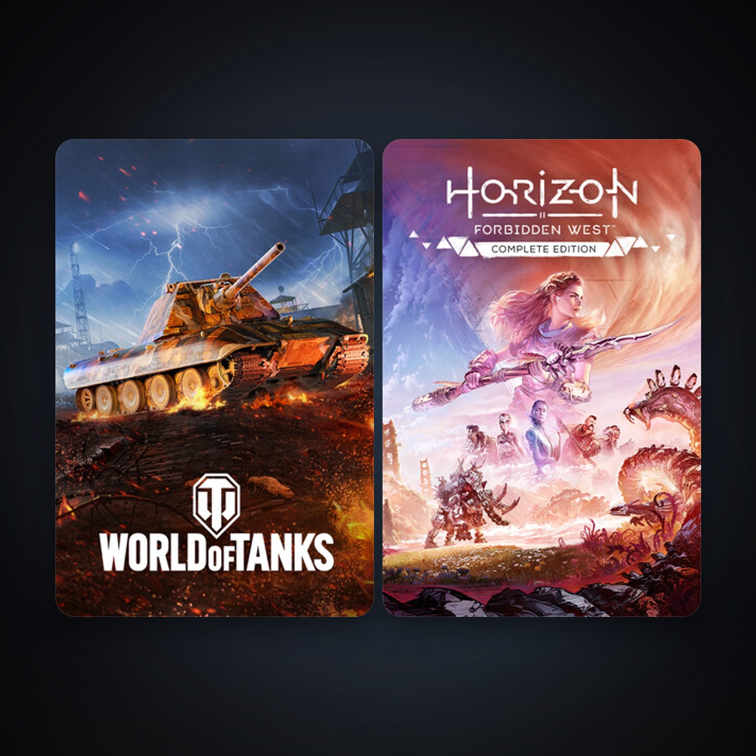 World of Tanks + Horizon Forbidden West Complete Edition, 5 games, clean — HabibiAccounts