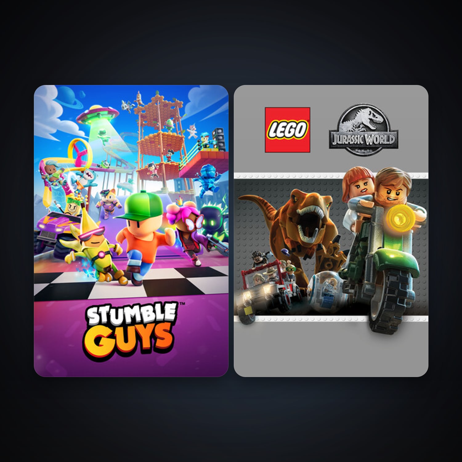 LEGO Jurassic World + Stumble Guys, 2 games, clean — HabibiAccounts