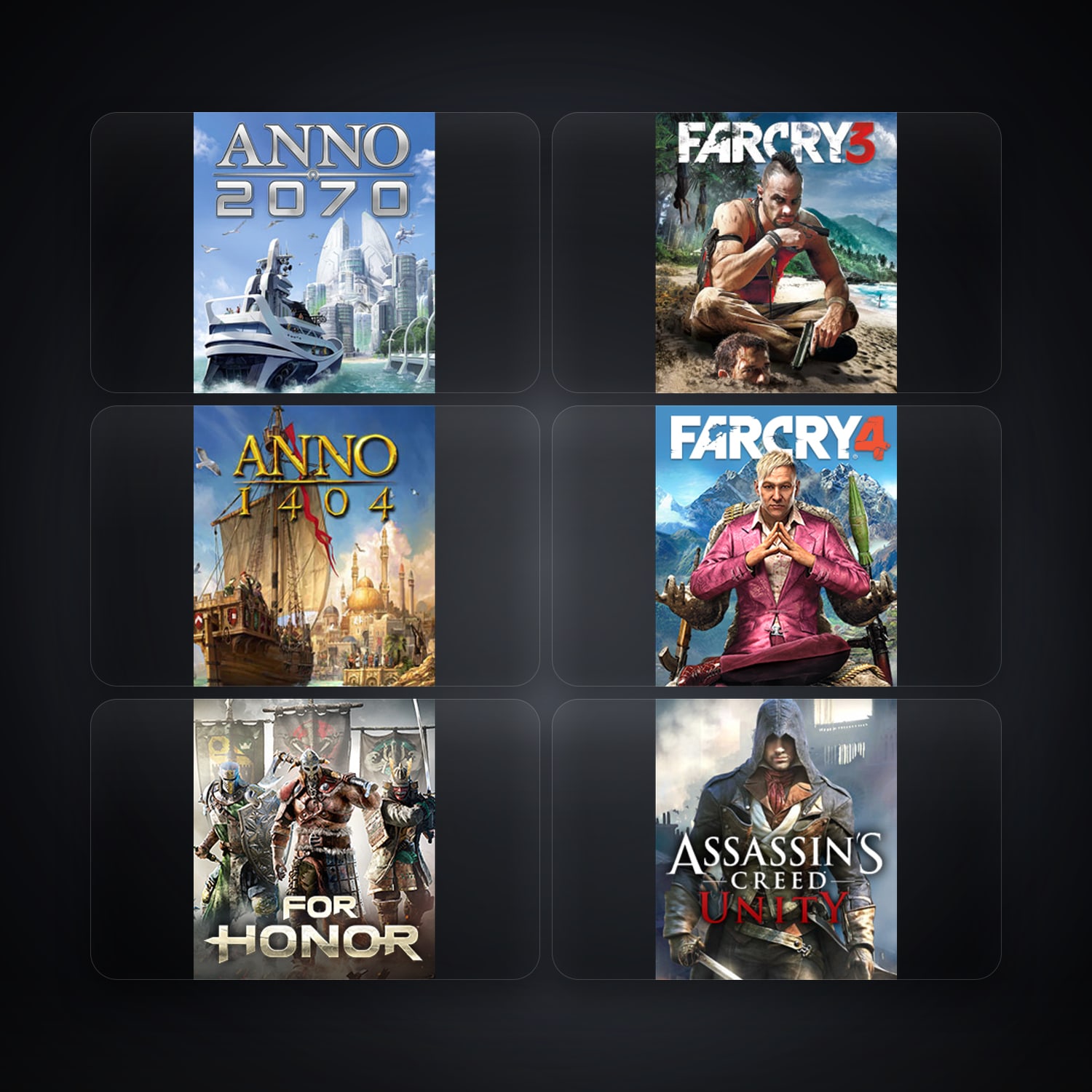 هالحساب يوبيسوفت فيه Anno 2070 وFar Cry 3 Deluxe Edition، DE، 14 ألعاب — HabibiAccounts