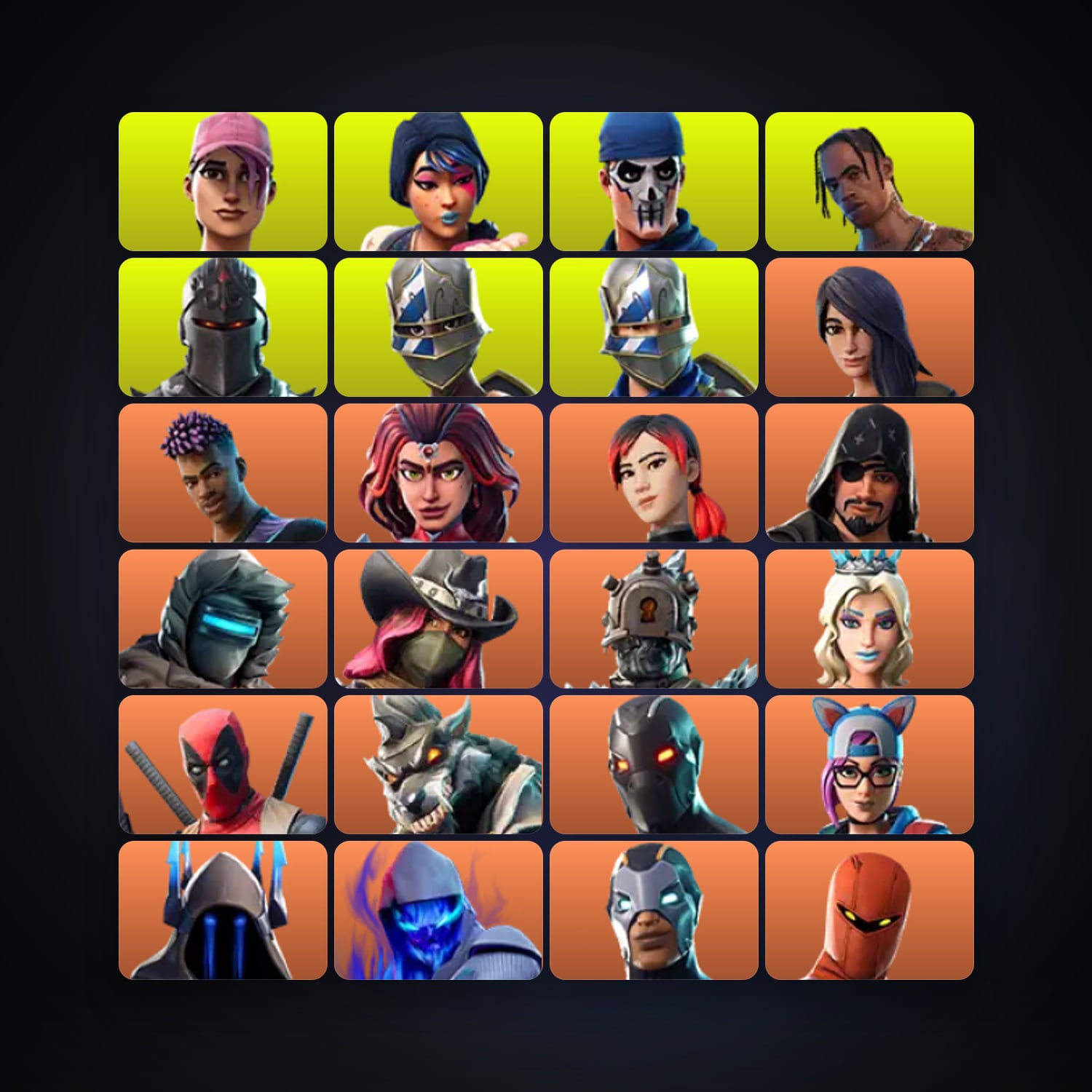 Fortnite locker — 84 skins — 450 V-Bucks — lvl 1066 — HabibiAccounts