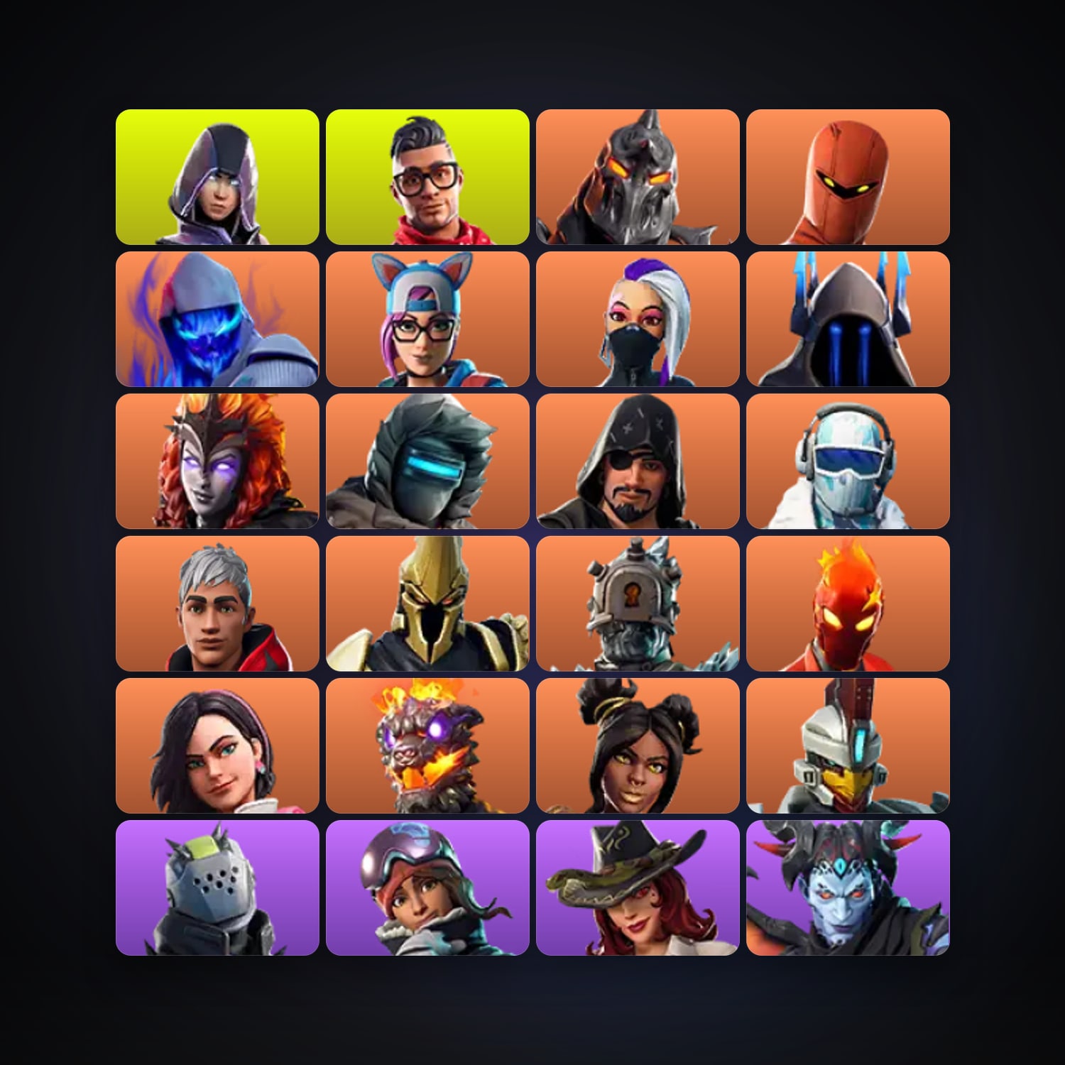 Fortnite locker — 54 skins — 41K V-Bucks — lvl 518 — HabibiAccounts