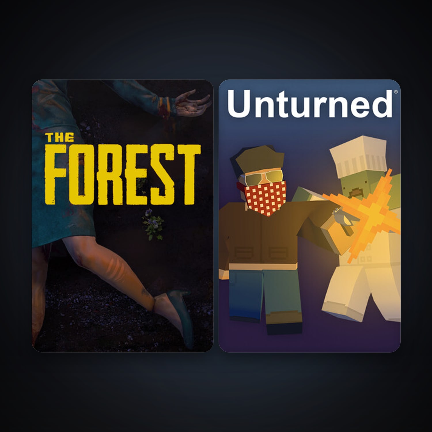 The Forest + Unturned, 3 games, clean — HabibiAccounts