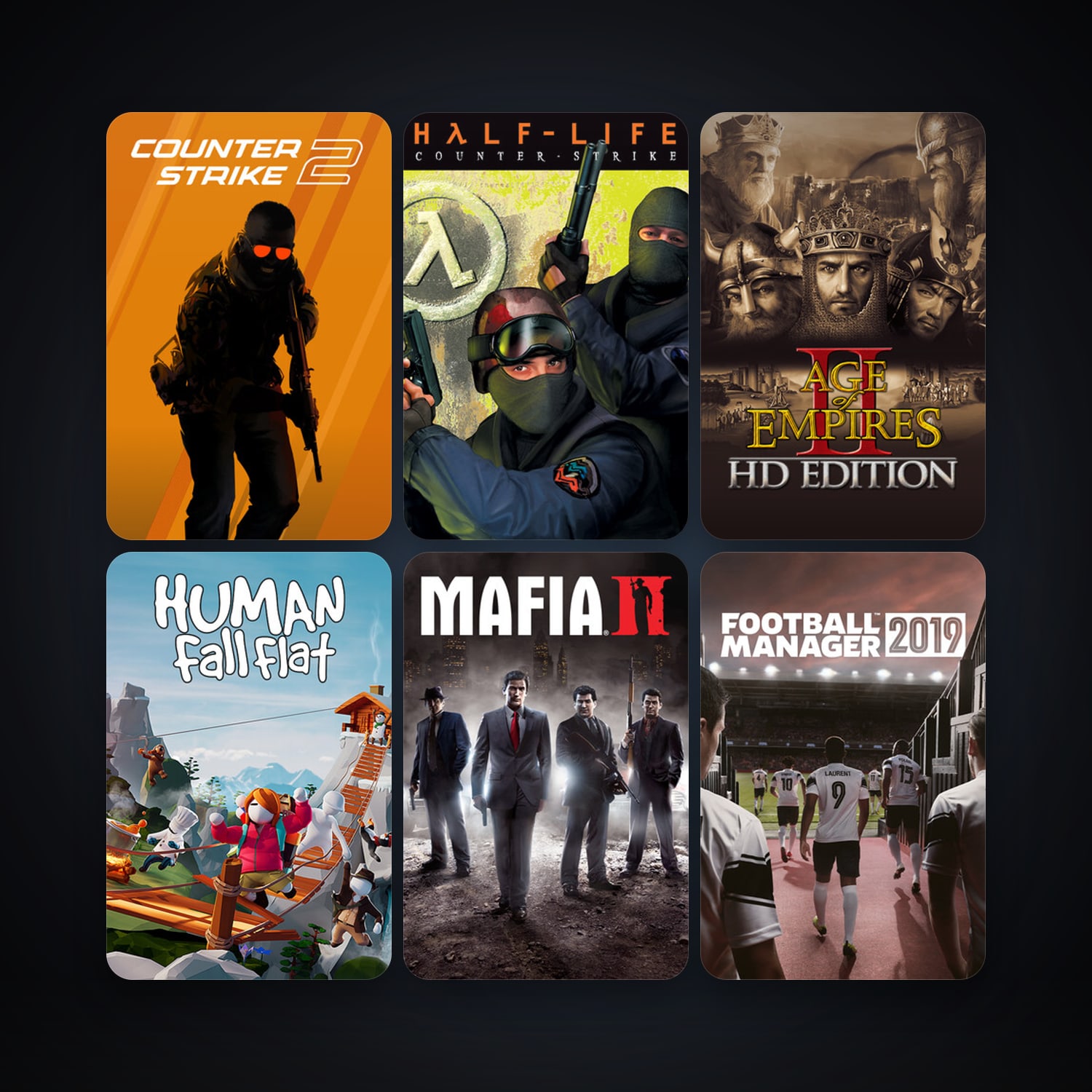 Counter-Strike + Day of Defeat, 18 games, Steam 11, clean — HabibiAccounts