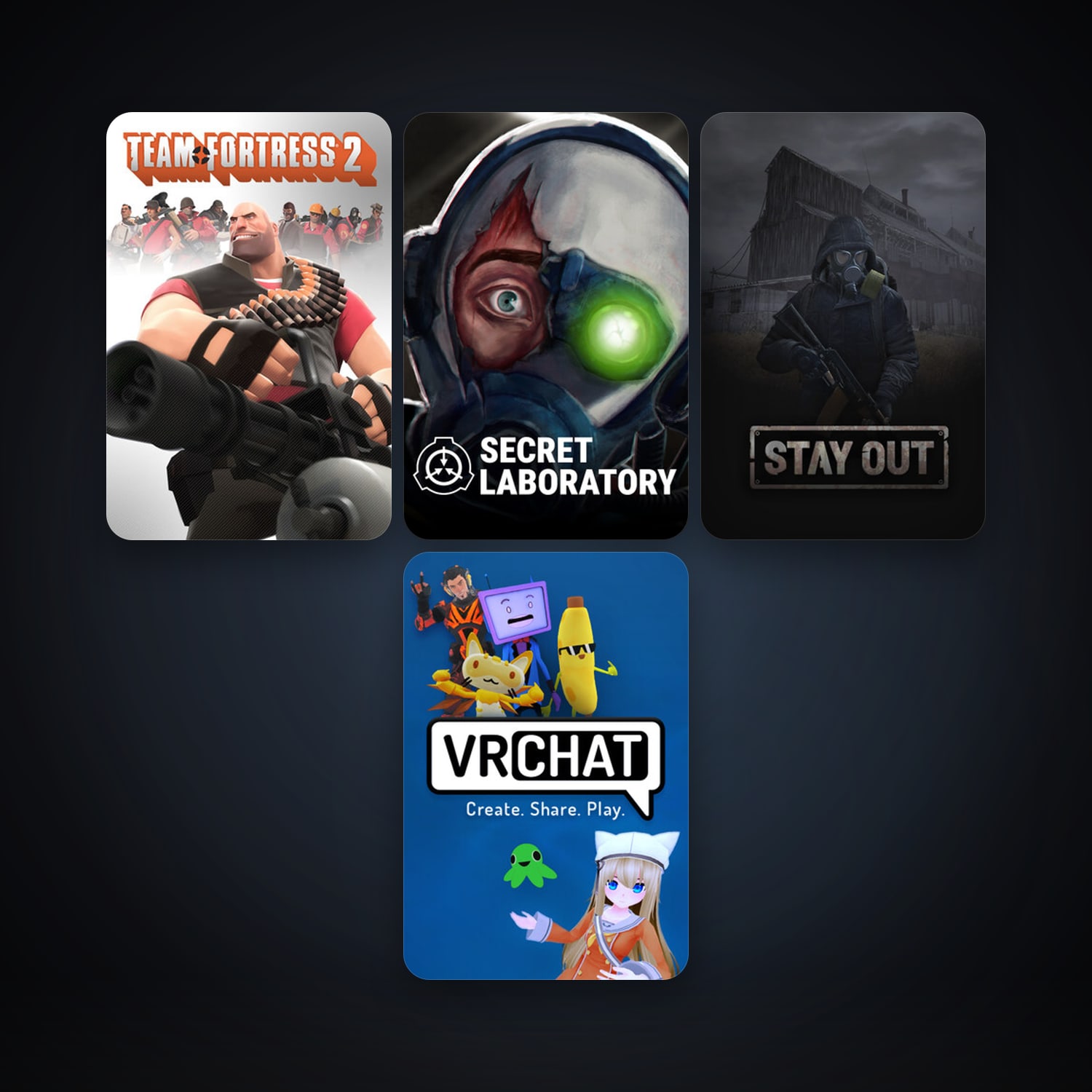 Team Fortress 2 + VRChat, 7 games, clean — HabibiAccounts