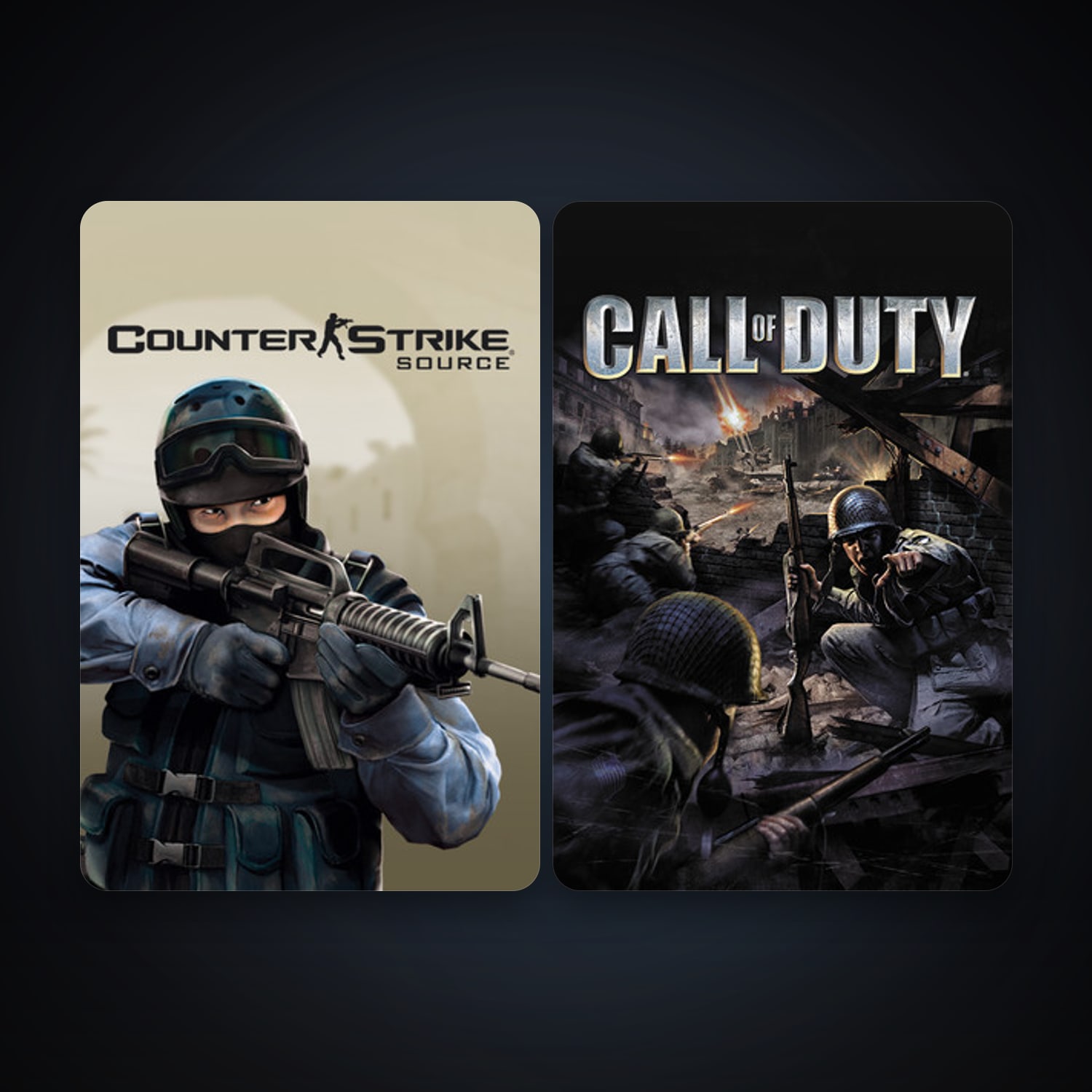 Counter-Strike: Source + Call of Duty (2003), 2 games, clean — HabibiAccounts