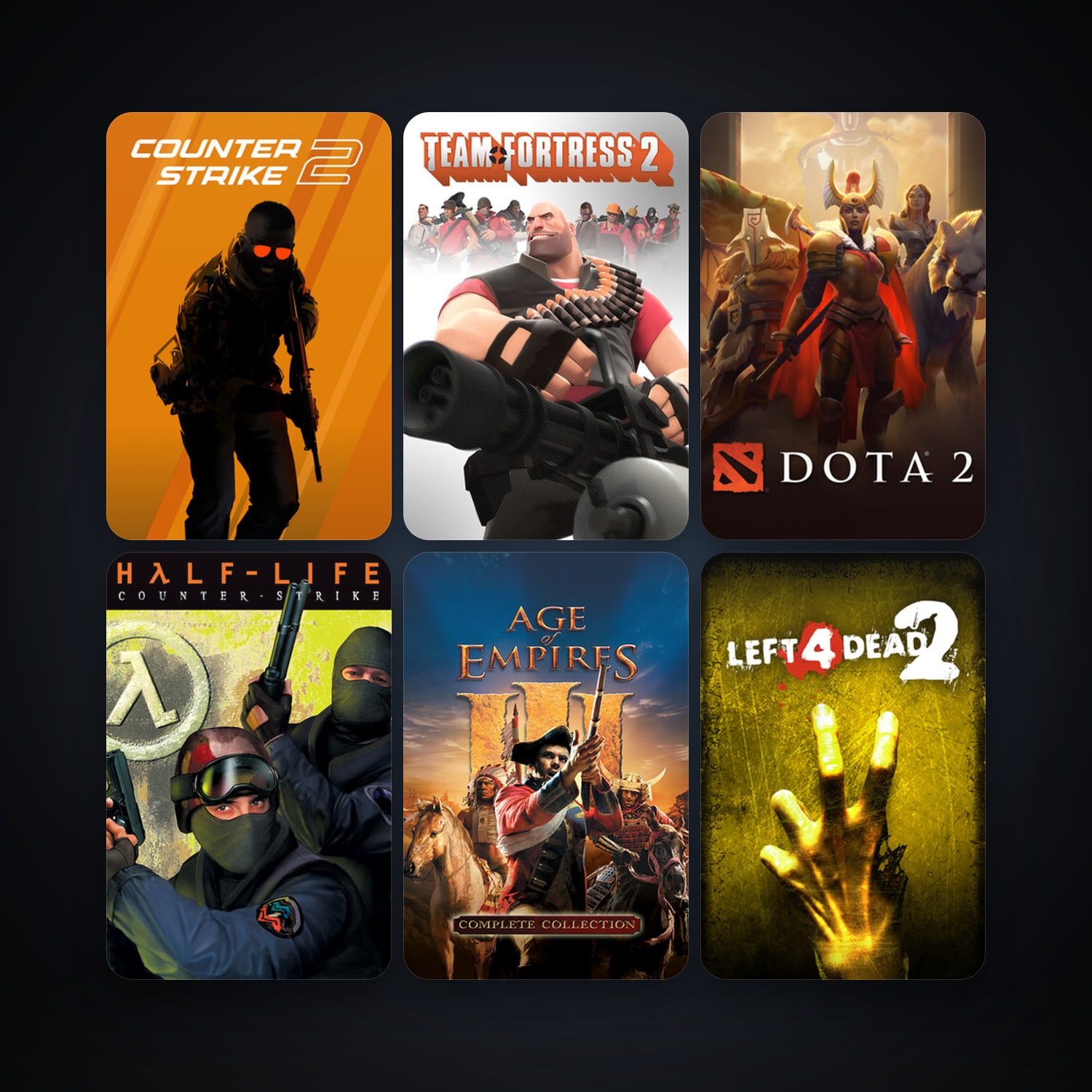Counter-Strike + Team Fortress Classic, 29 games, Steam 10, clean — HabibiAccounts