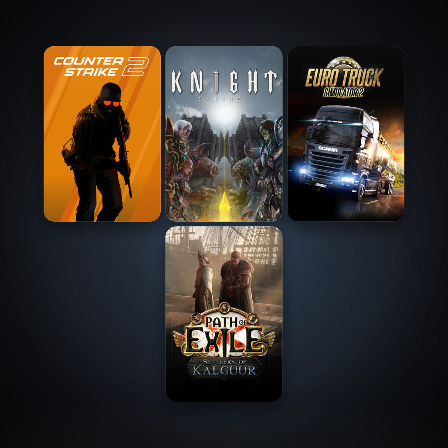 CS2 Prime + Euro Truck Simulator 2, 4 games, clean — HabibiAccounts